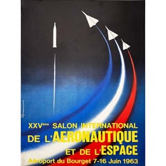 Vintage 1963 Original poster for the 25th International Paris Air Show - Aviation