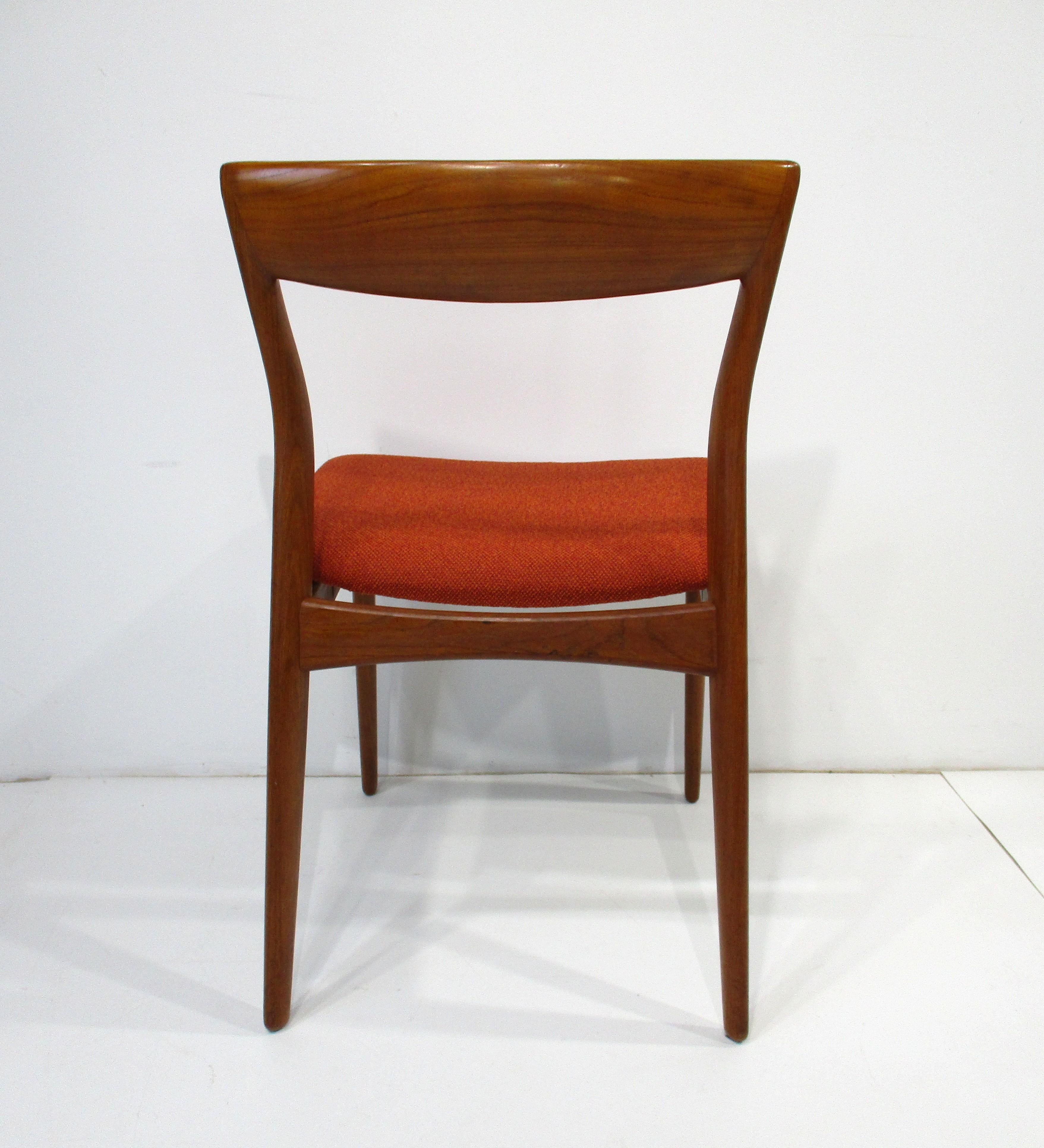 Tappezzeria R. Sedie da pranzo in teak di Borregaard per Viborg Stolefabrik Danimarca in vendita