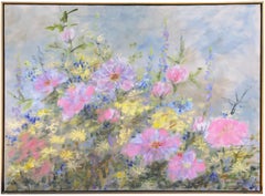 'Summer's Day, Wildflowers in the Breeze', American Impressionist Landscape Oil
