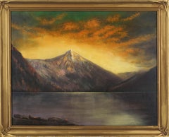 Early 20th Century Alaska Landscape -- Still Lake with Aurora Borealis