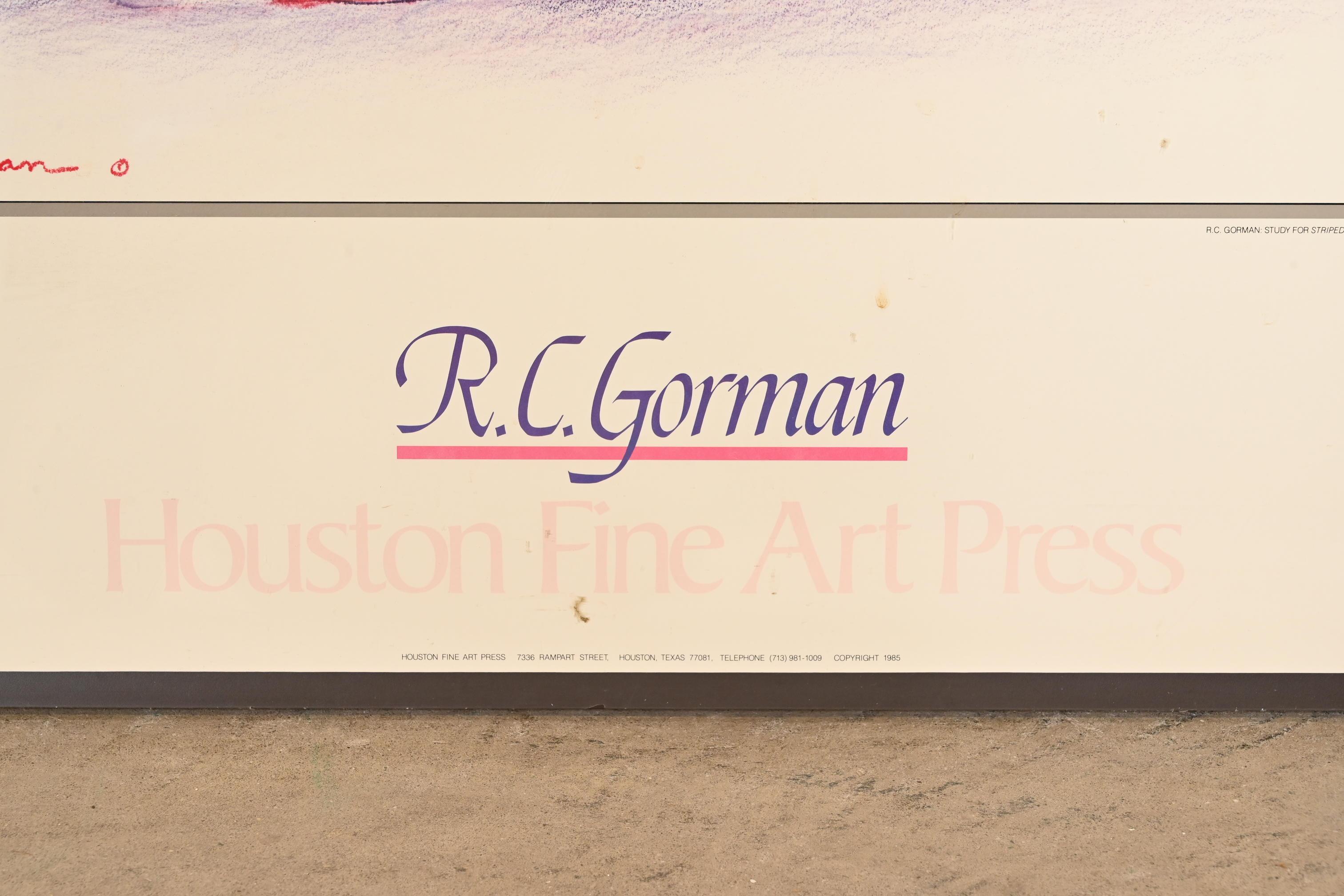 Papier Impression encadrée Striped Blanket de R. C. Gorman, 1985 en vente