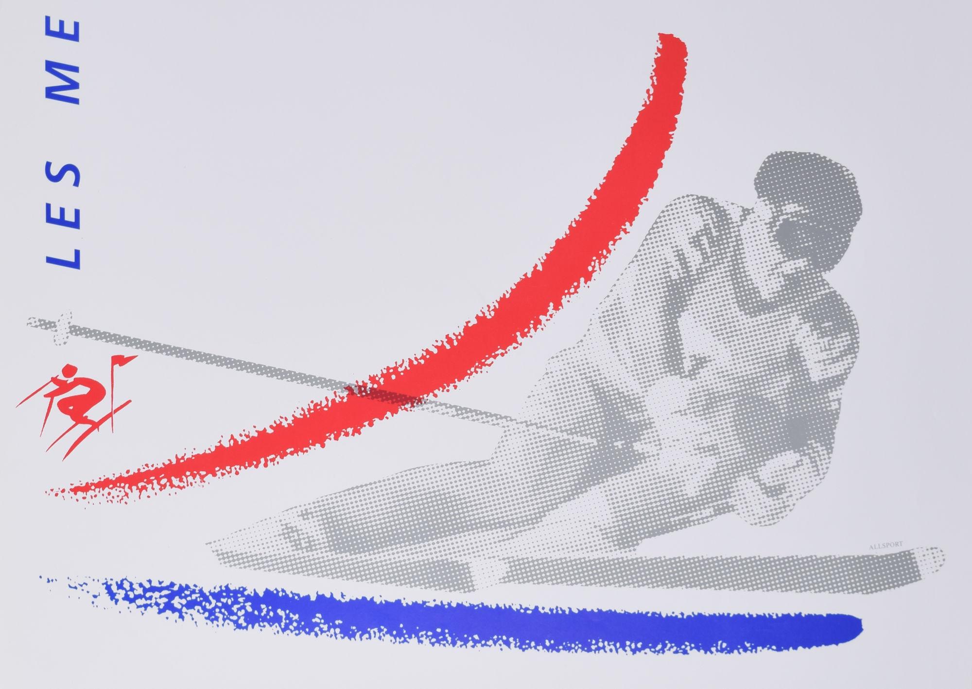 Les Menuieres, slalom des Jeux olympiques d'hiver 1992, affiche vintage originale de Meaux en vente 1