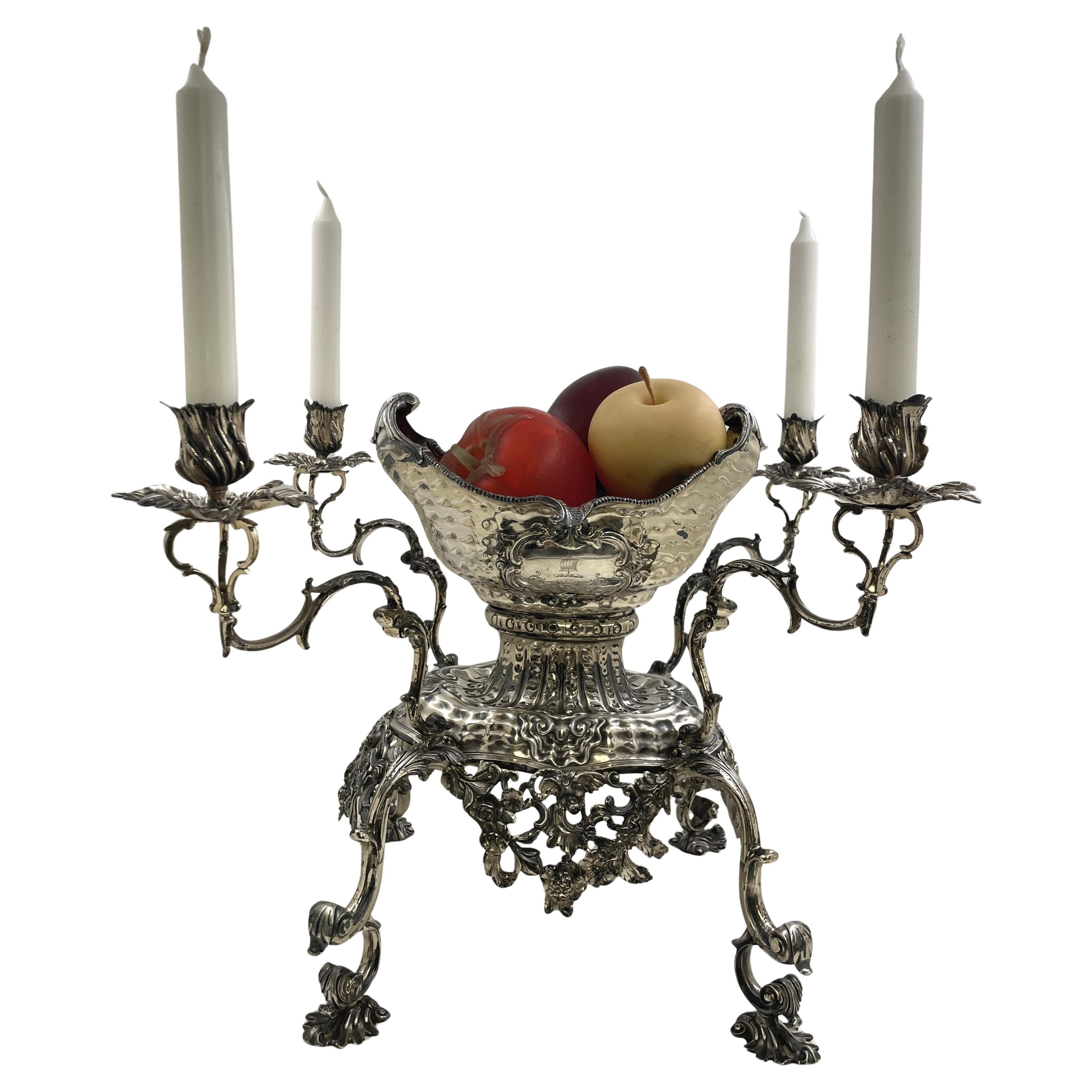 R. Centrotavola Epergne in argento Sterling di Calderwood della metà del XVIII secolo in vendita
