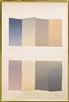 Geprägte Lithographie „Mirrored Stripes“ von R. Carter, signiert und nummeriert