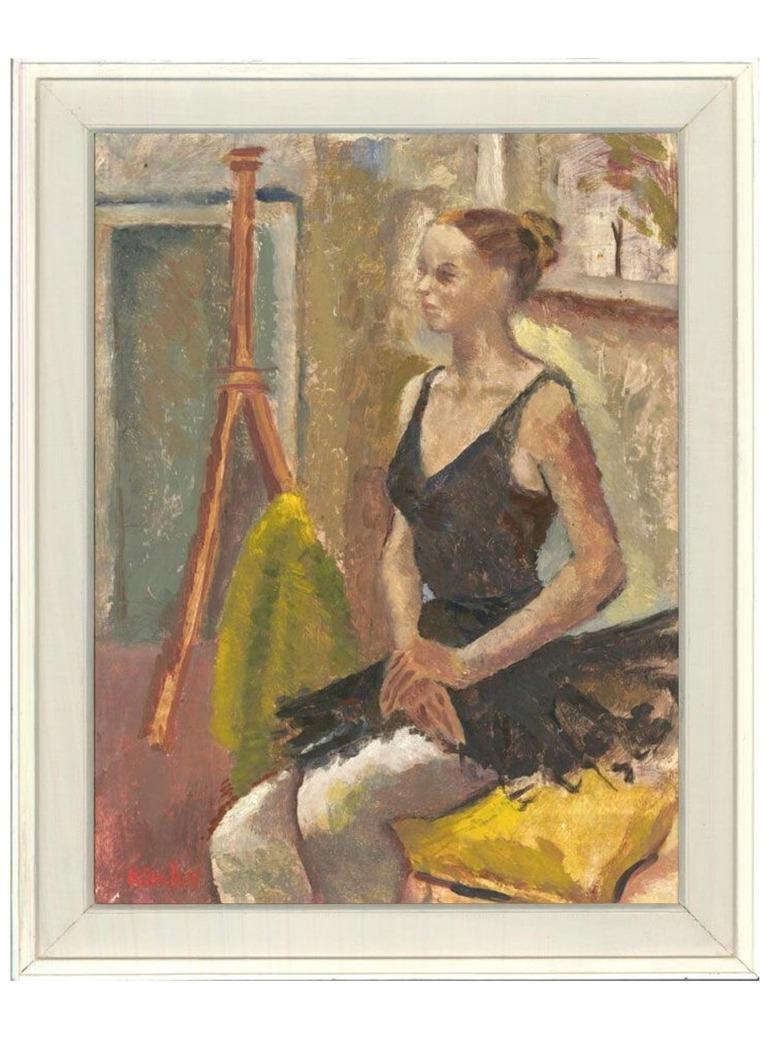 R. Cassley - Mid 20th Century Oil, Ballerina in the Studio For Sale 2