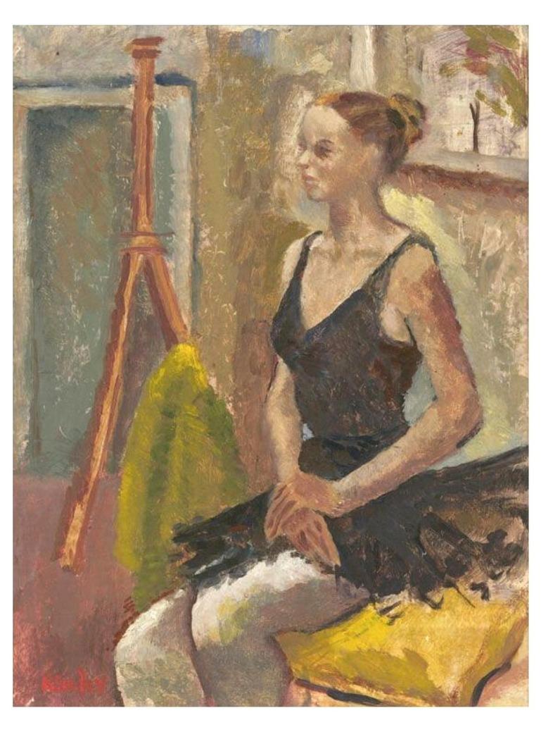 R. Cassley - Mid 20th Century Oil, Ballerina in the Studio For Sale 3