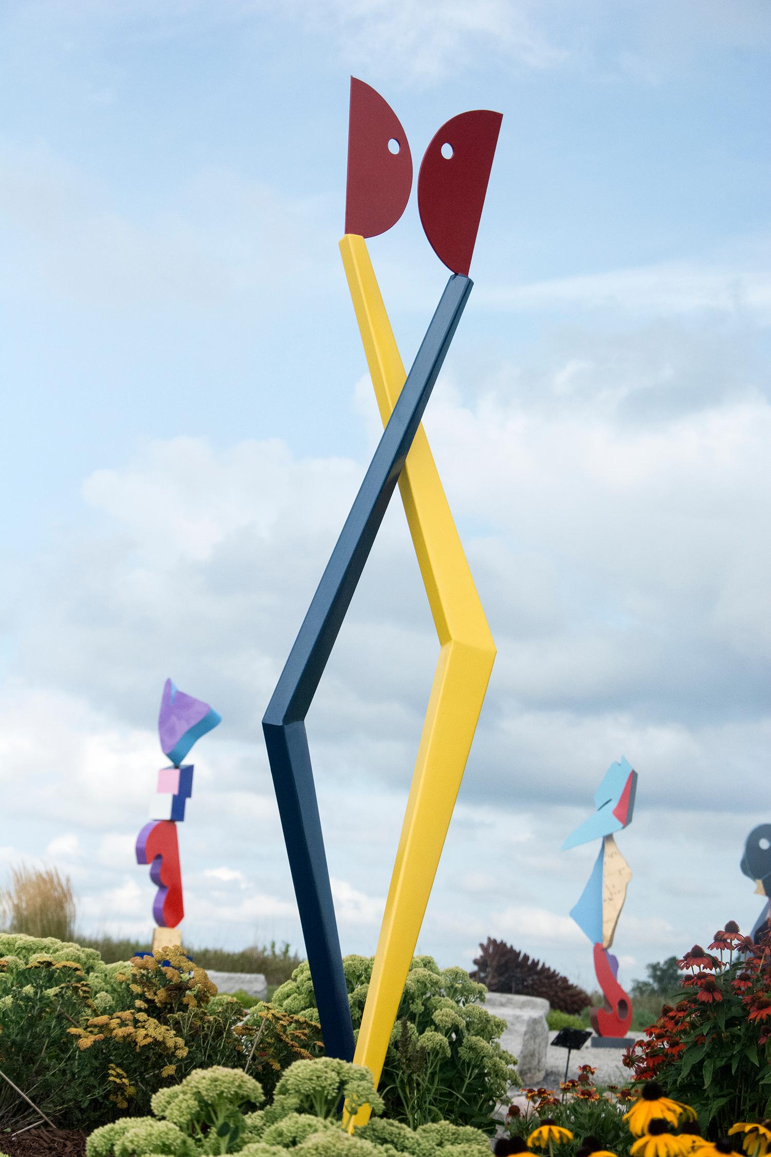 R. Clark Ellis Abstract Sculpture - First Dance - playful modernist outdoor sculpture