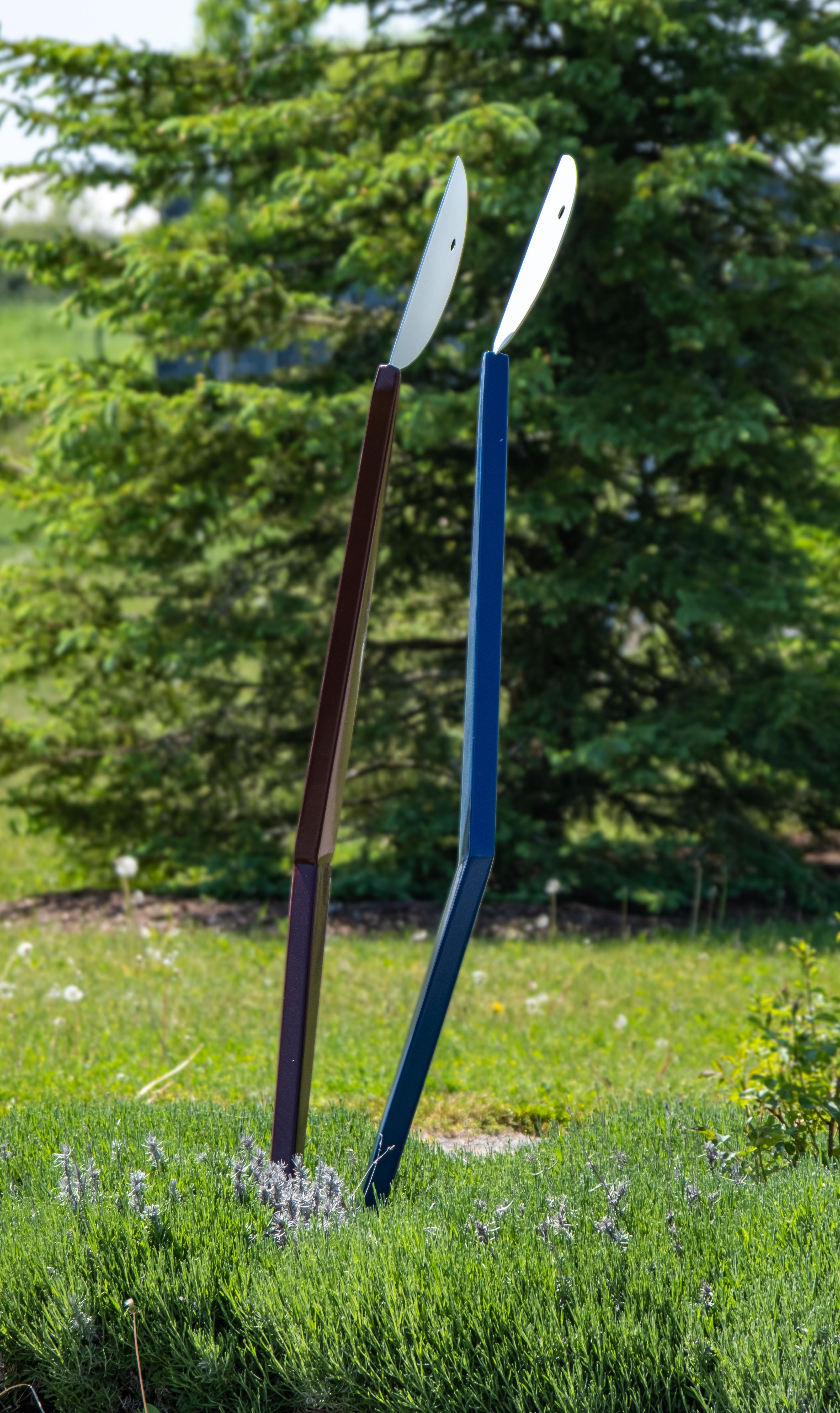 Ghost Dance - tall, minimalist, abstracted figures, steel outdoor sculpture - Sculpture by R. Clark Ellis