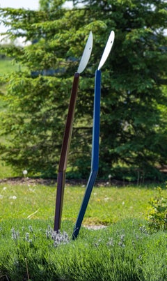 Ghost Dance - minimalist, abstracted figures, steel outdoor sculpture