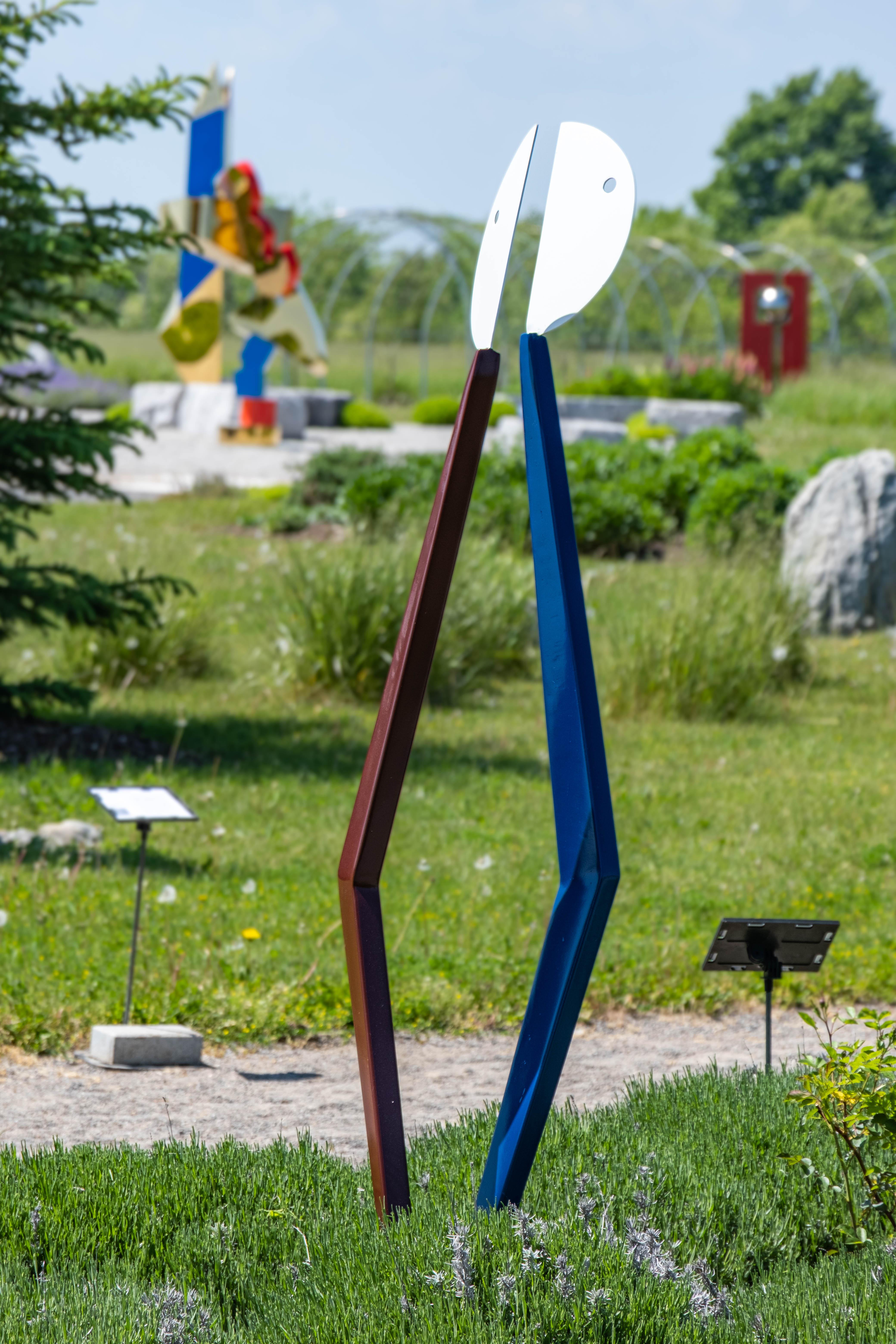 Ghost Dance - tall, minimalist, abstracted figures, steel outdoor sculpture - Contemporary Sculpture by R. Clark Ellis