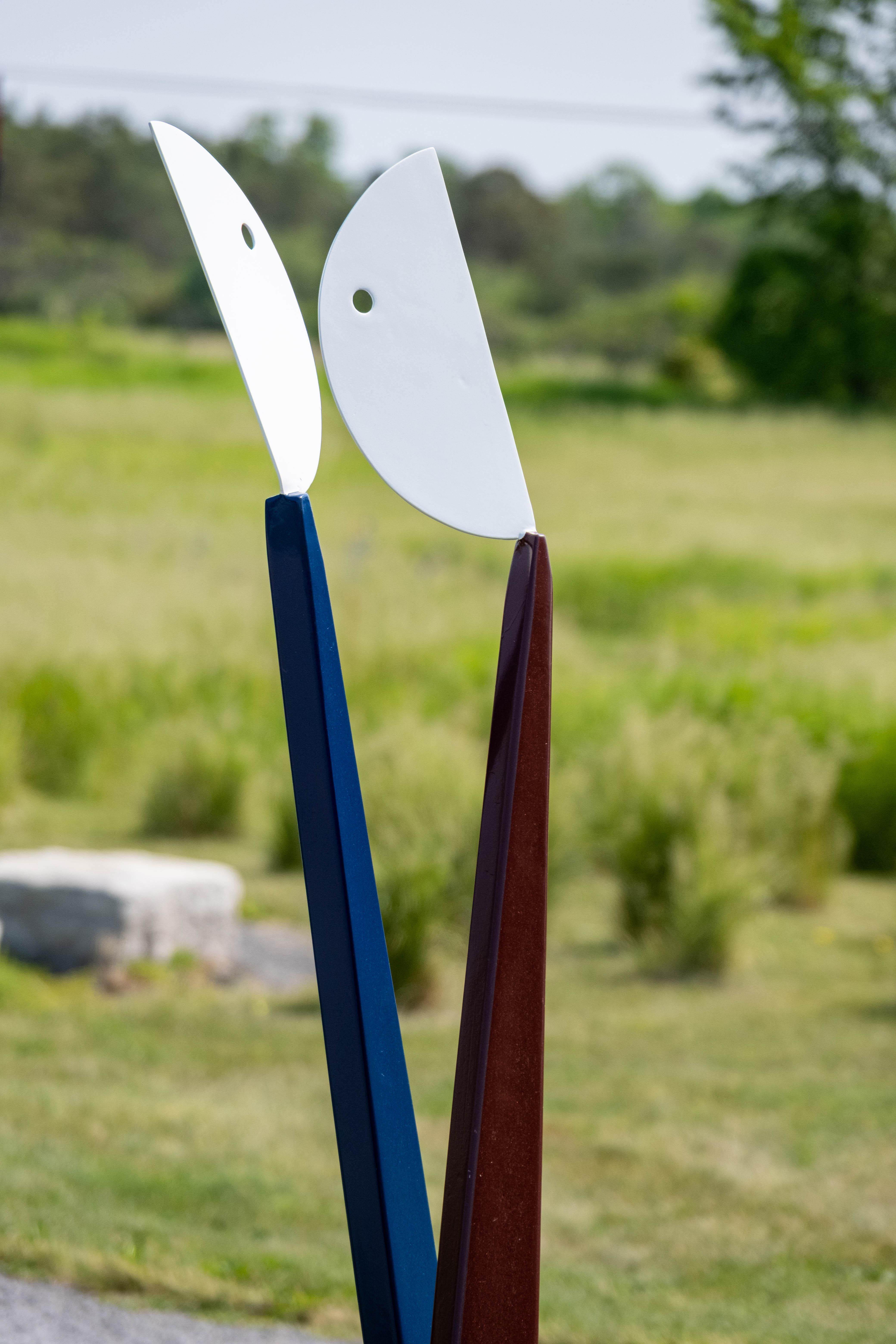 Ghost Dance - tall, minimalist, abstracted figures, steel outdoor sculpture For Sale 2