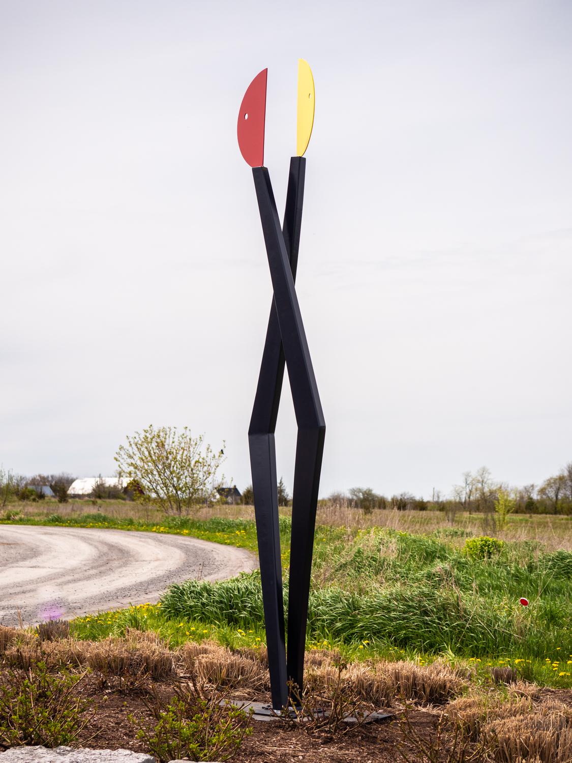 Past Conversations - colourful, playful, abstracted figures, steel sculpture - Contemporary Sculpture by R. Clark Ellis