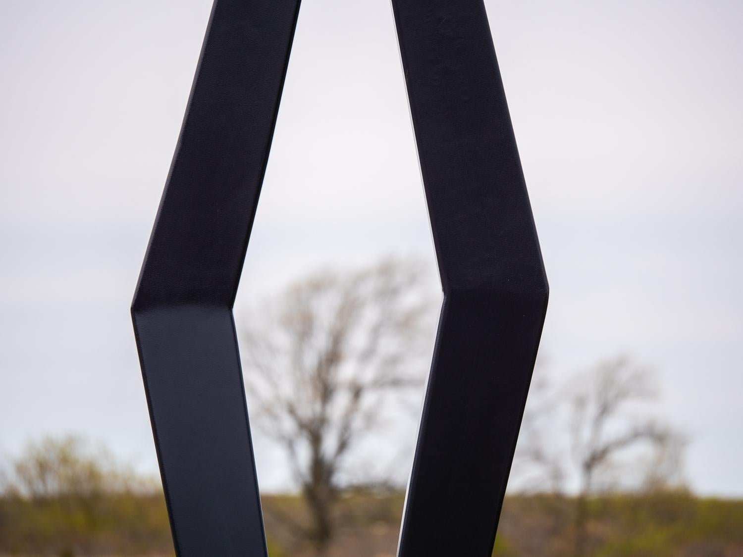 Past Conversations - colourful, playful, abstracted figures, steel sculpture - Gray Abstract Sculpture by R. Clark Ellis