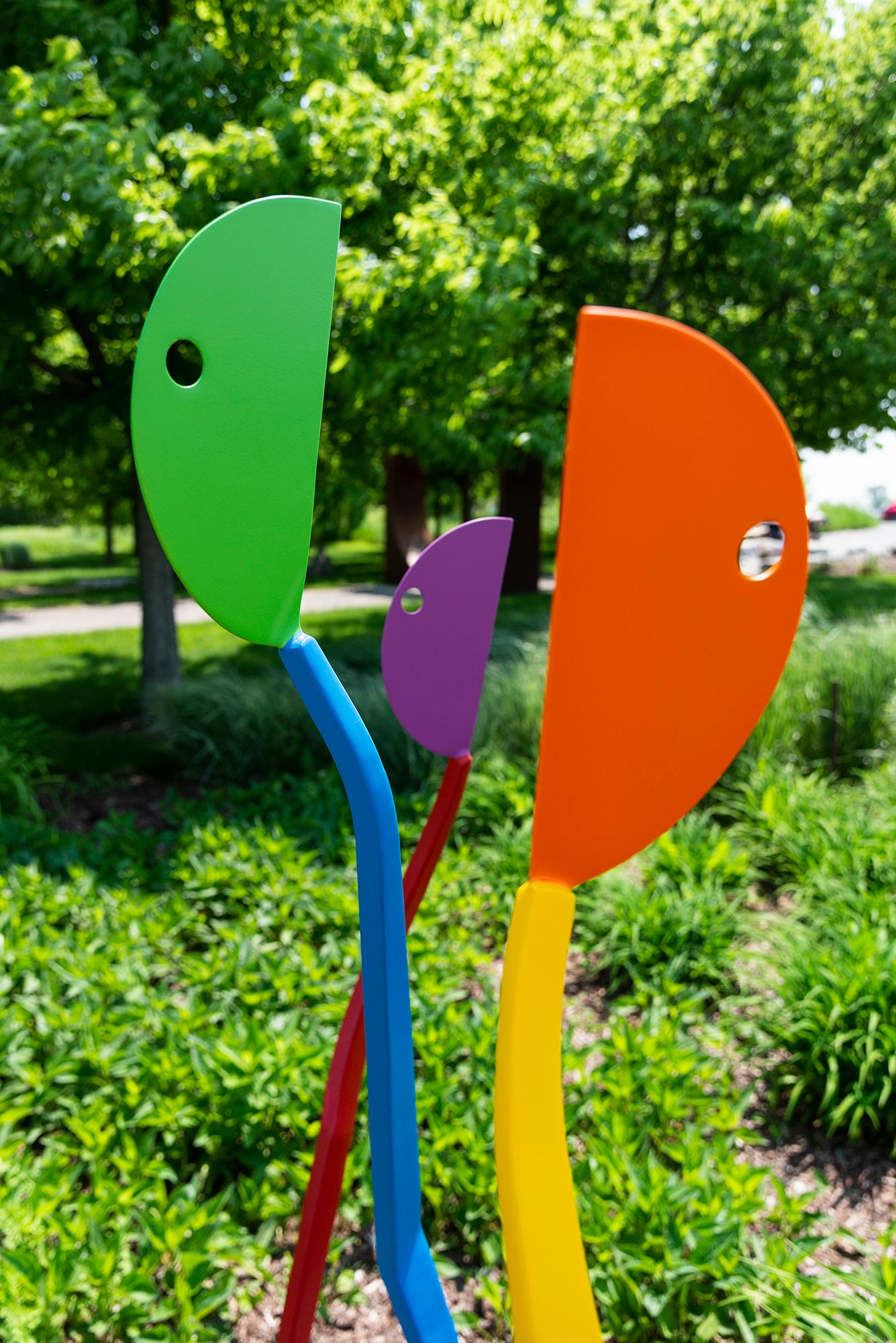 Red, Yellow and Blue - sculpture minimaliste et abstraite en acier peint par poudrage en vente 6