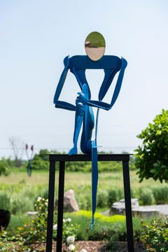 Reflection - contemporary, abstract figurative, steel outdoor sculpture