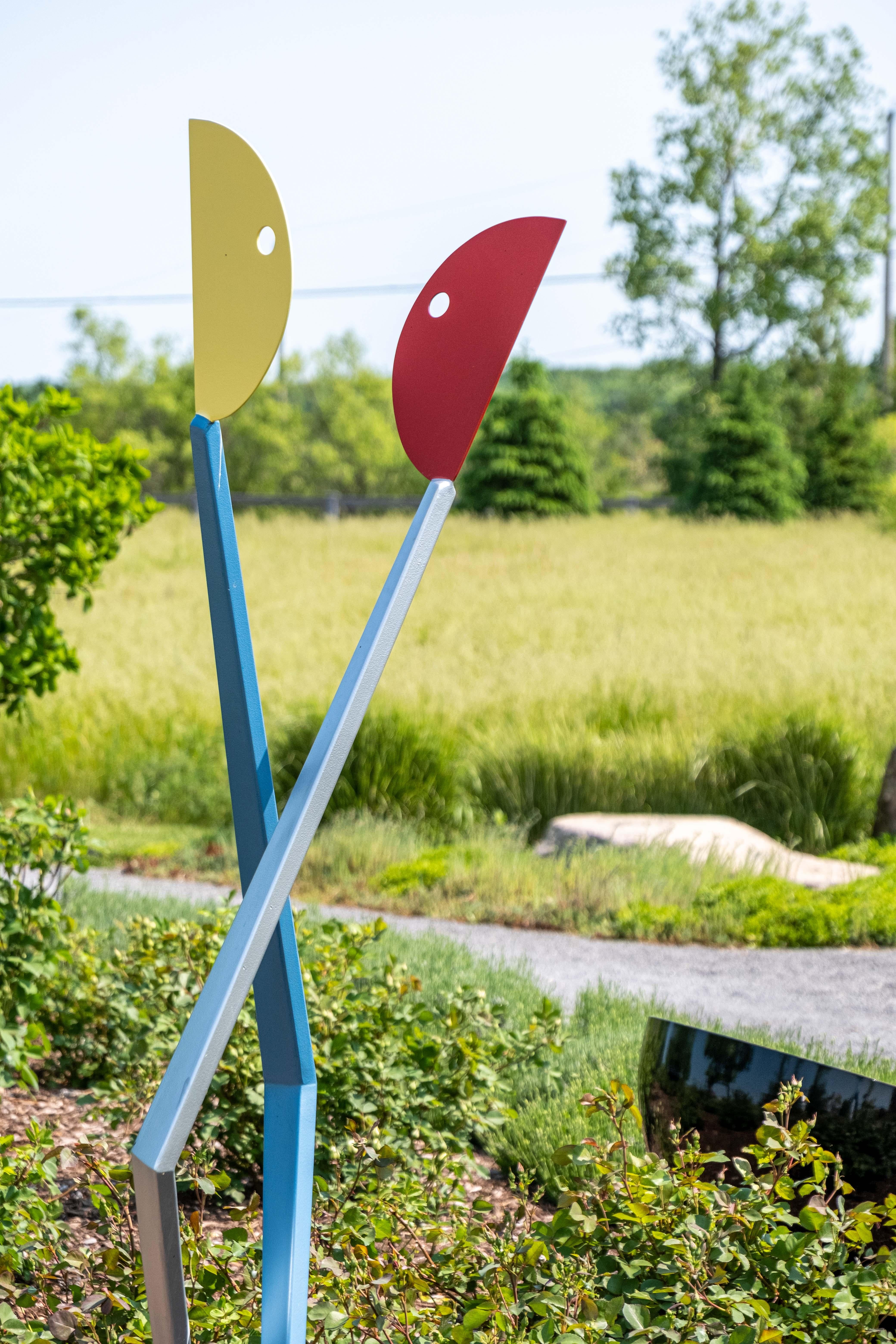 X-Y - tall, minimalist, abstracted figures, painted steel outdoor sculpture - Contemporary Sculpture by R. Clark Ellis