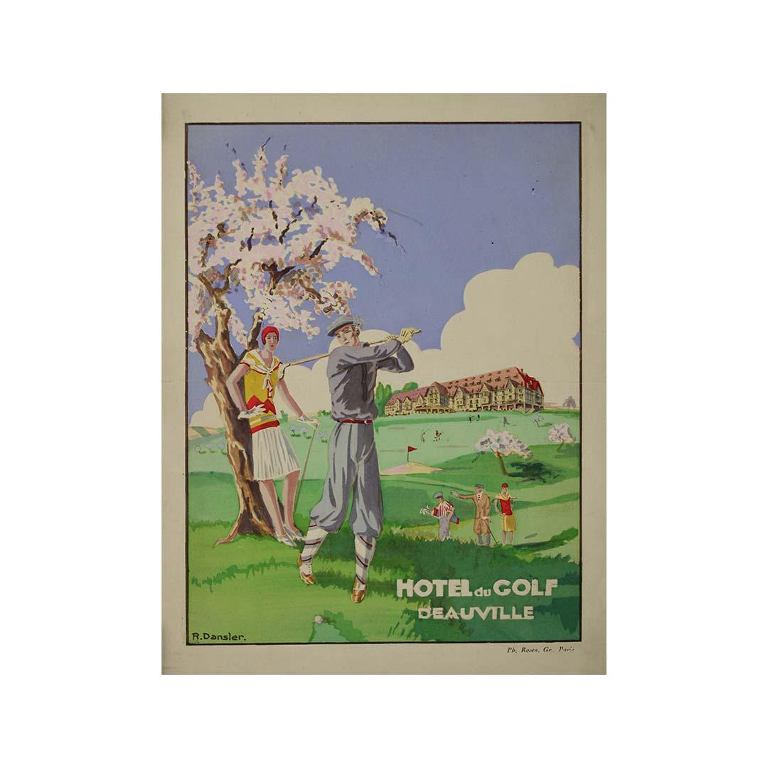 Circa 1930 original gouache poster project for the Hôtel du Golf in Deauville 1