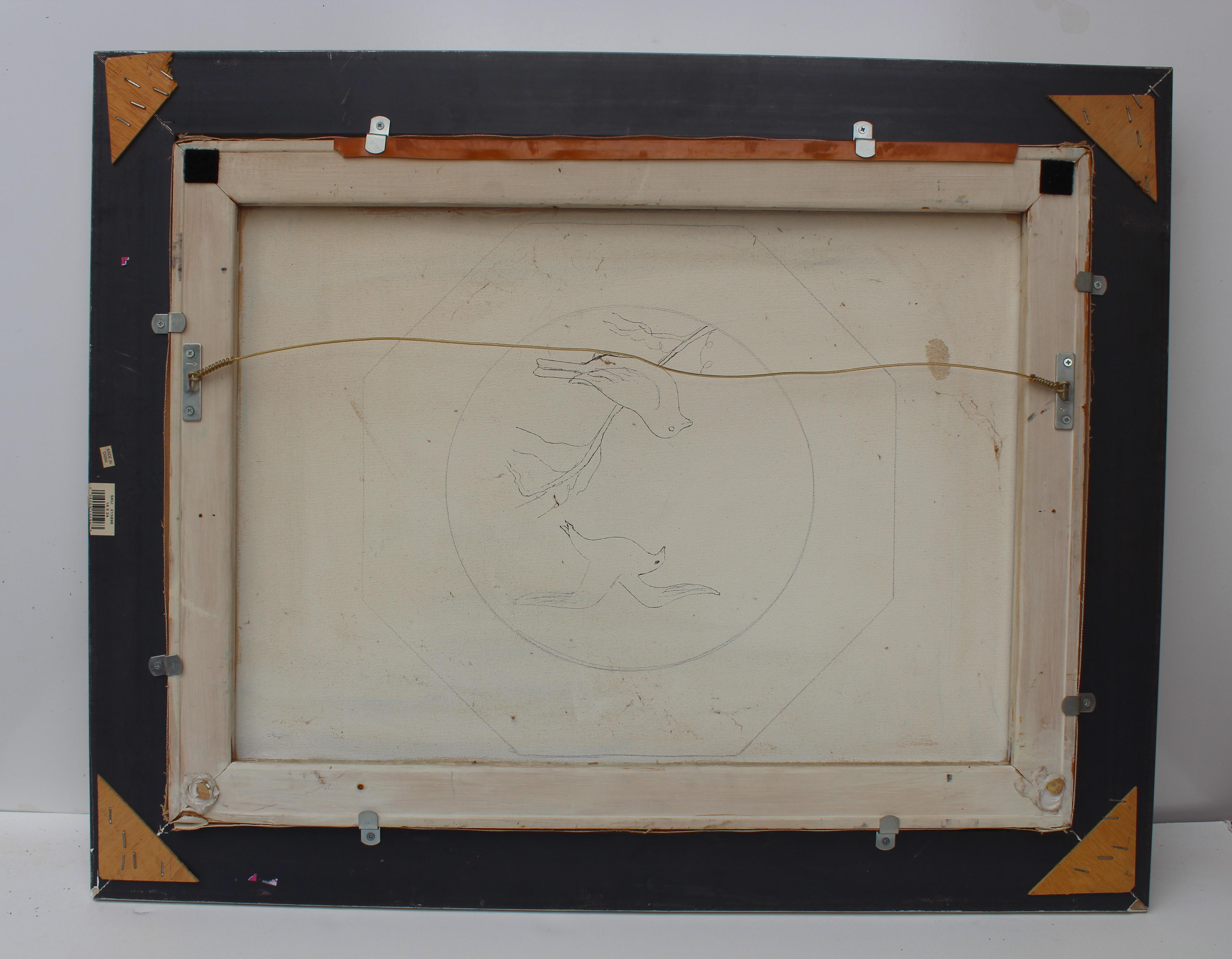 Vintage By  Ölgemälde auf Leinwand, Landschaft, Bergansicht, signiert R.Dean, gerahmt im Angebot 4