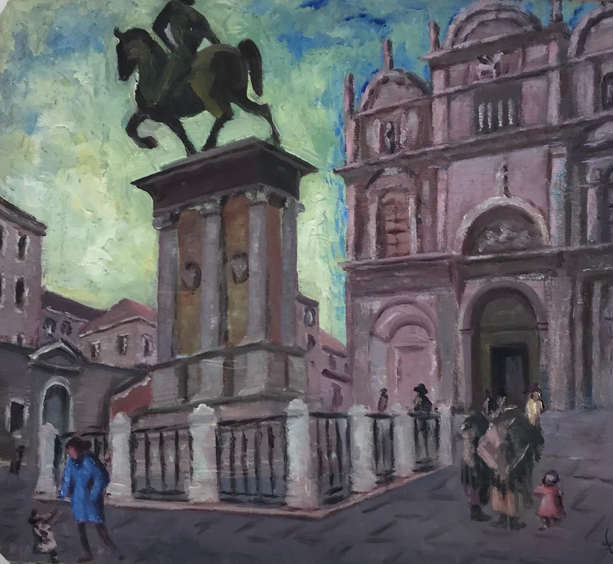 R. Diaz De Soria Robert French Painting - Architettura viola in vendita 1
