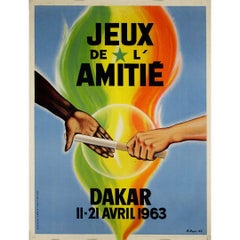 Jeux de l'Amitié Dakar (Friendship Games) poster designed by R. Dupé in 1962