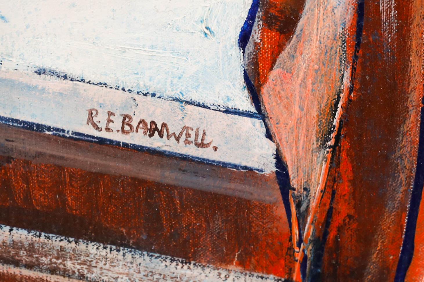 R. E. Banwell - Gerahmtes Contemporary Oil, Der Fang wird eingebracht im Angebot 1