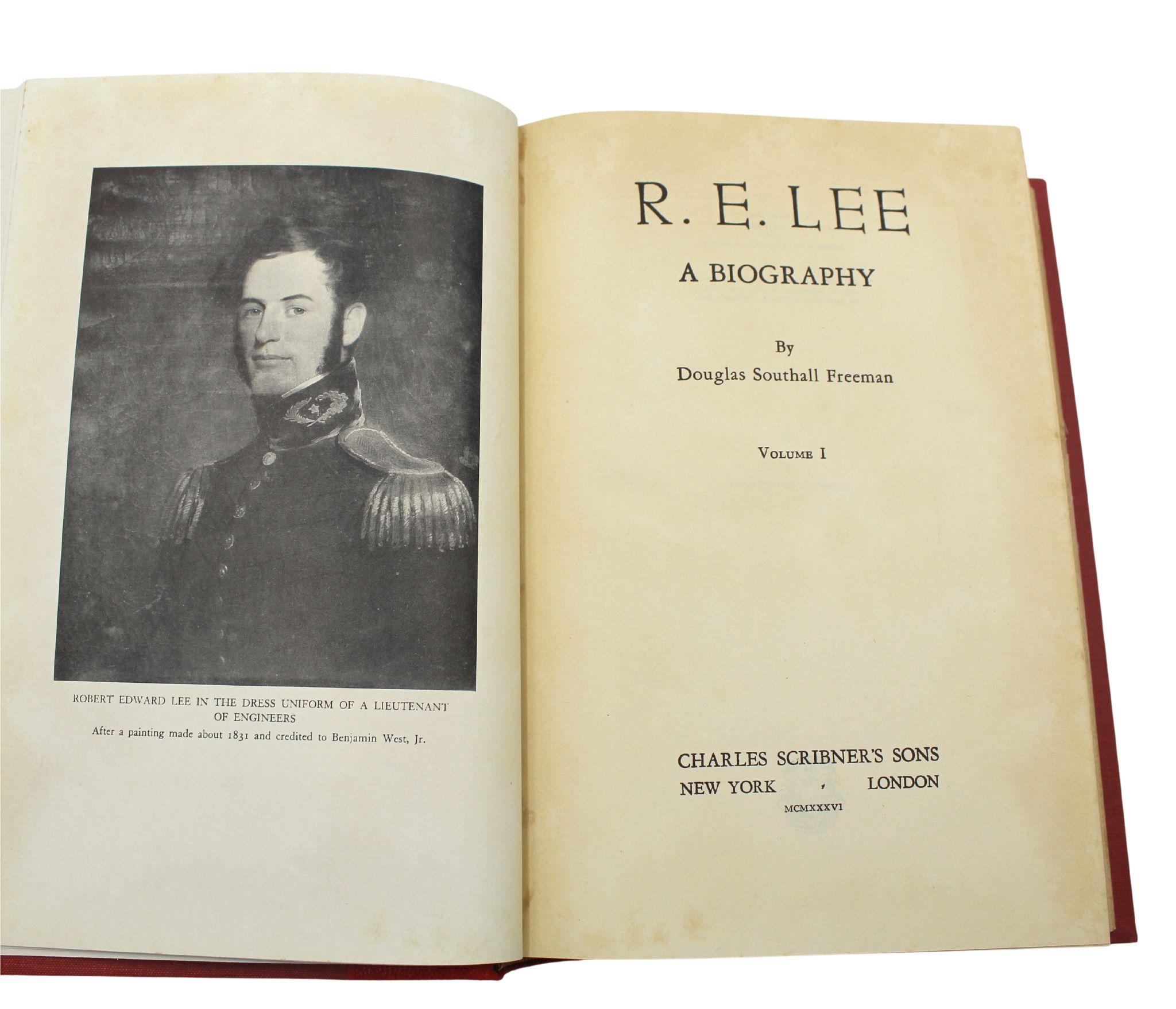 R. E. Lee: a Biography by Douglas Southhall Freeman, Four Volume Set, 1936 In Good Condition For Sale In Colorado Springs, CO