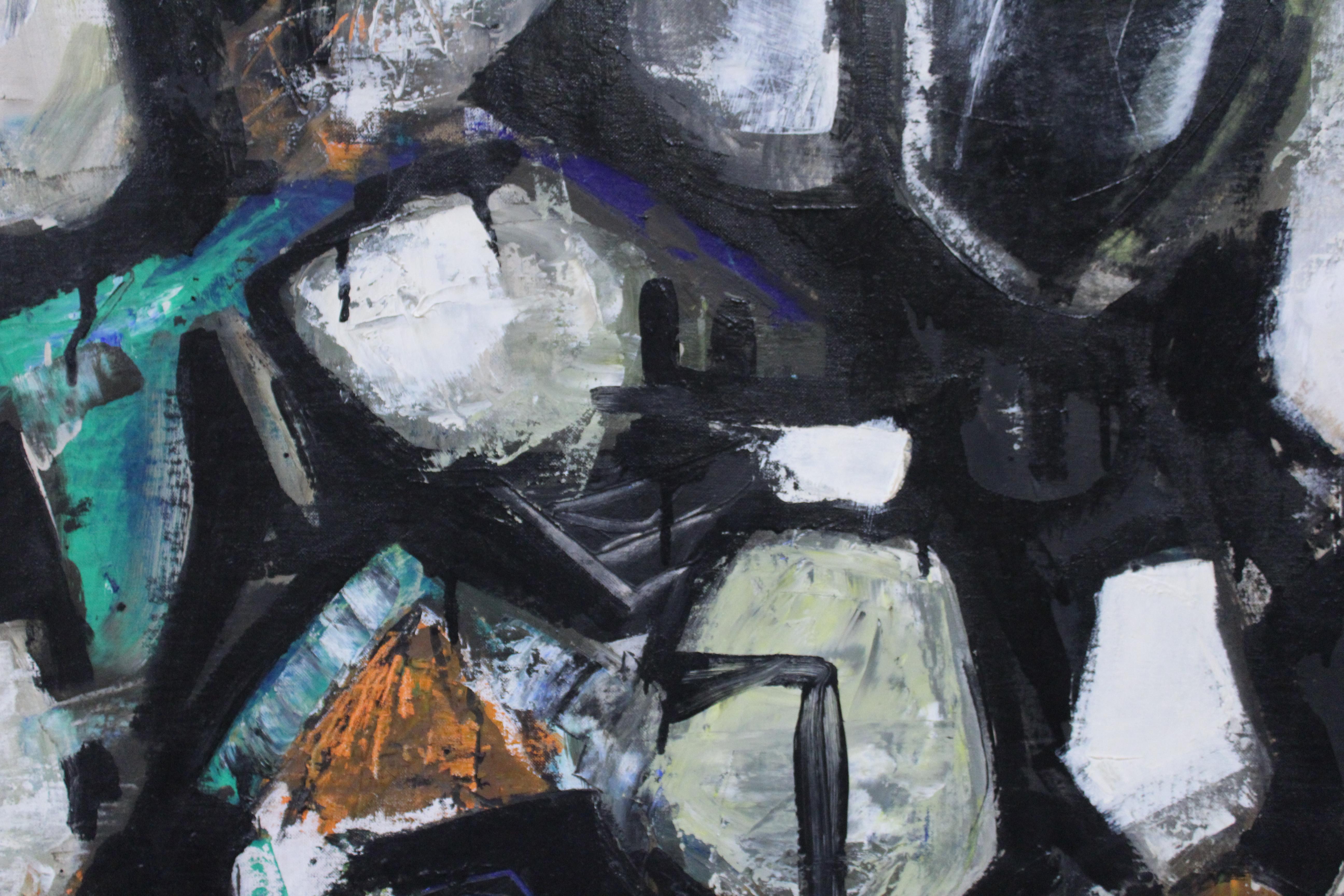 American R. E. Smith 1960 Abstract Oil on Canvas For Sale