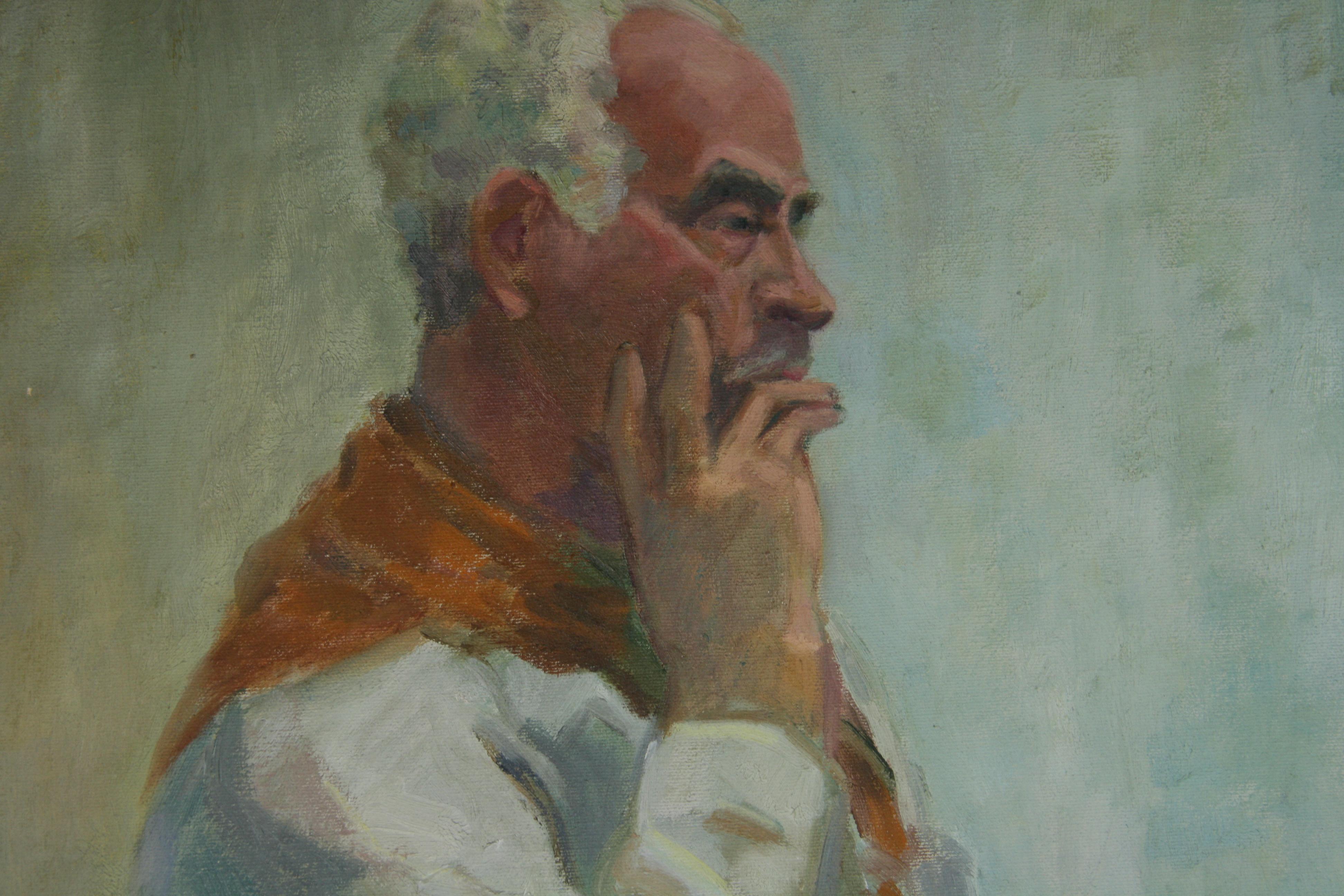 French Artist at his Easel Oversized oil Painting For Sale 8