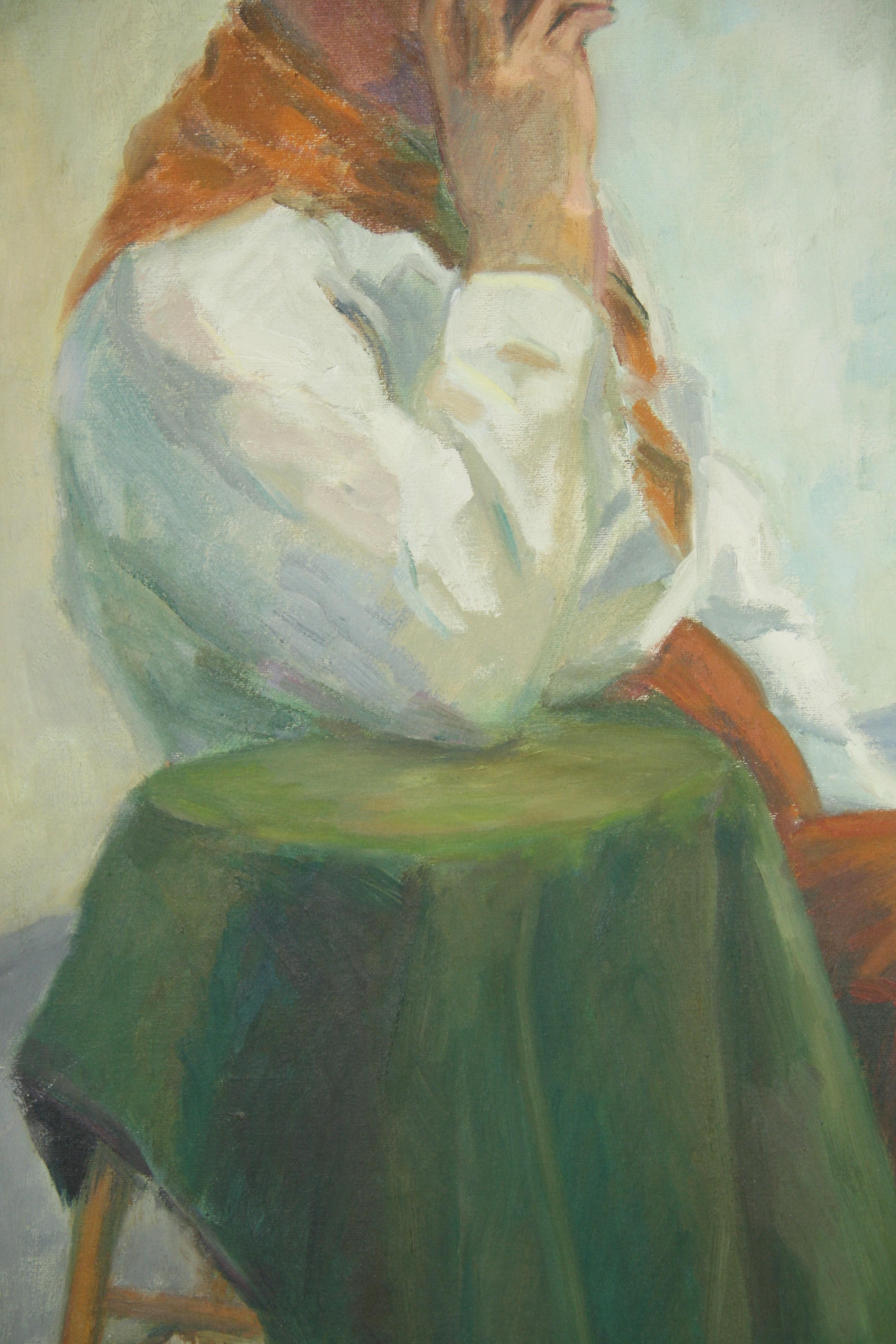 French Artist at his Easel Oversized oil Painting For Sale 1