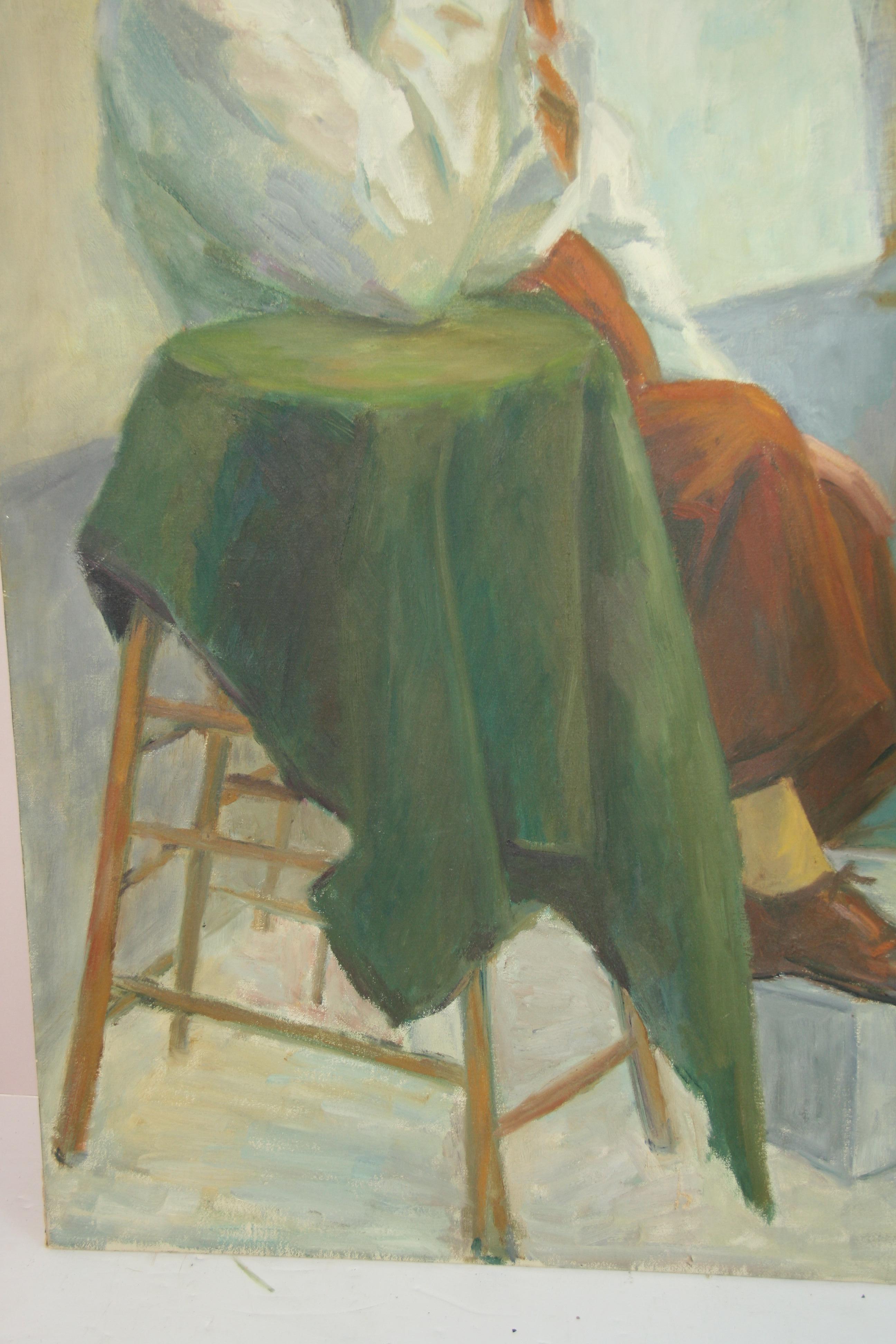 French Artist at his Easel Oversized oil Painting For Sale 2