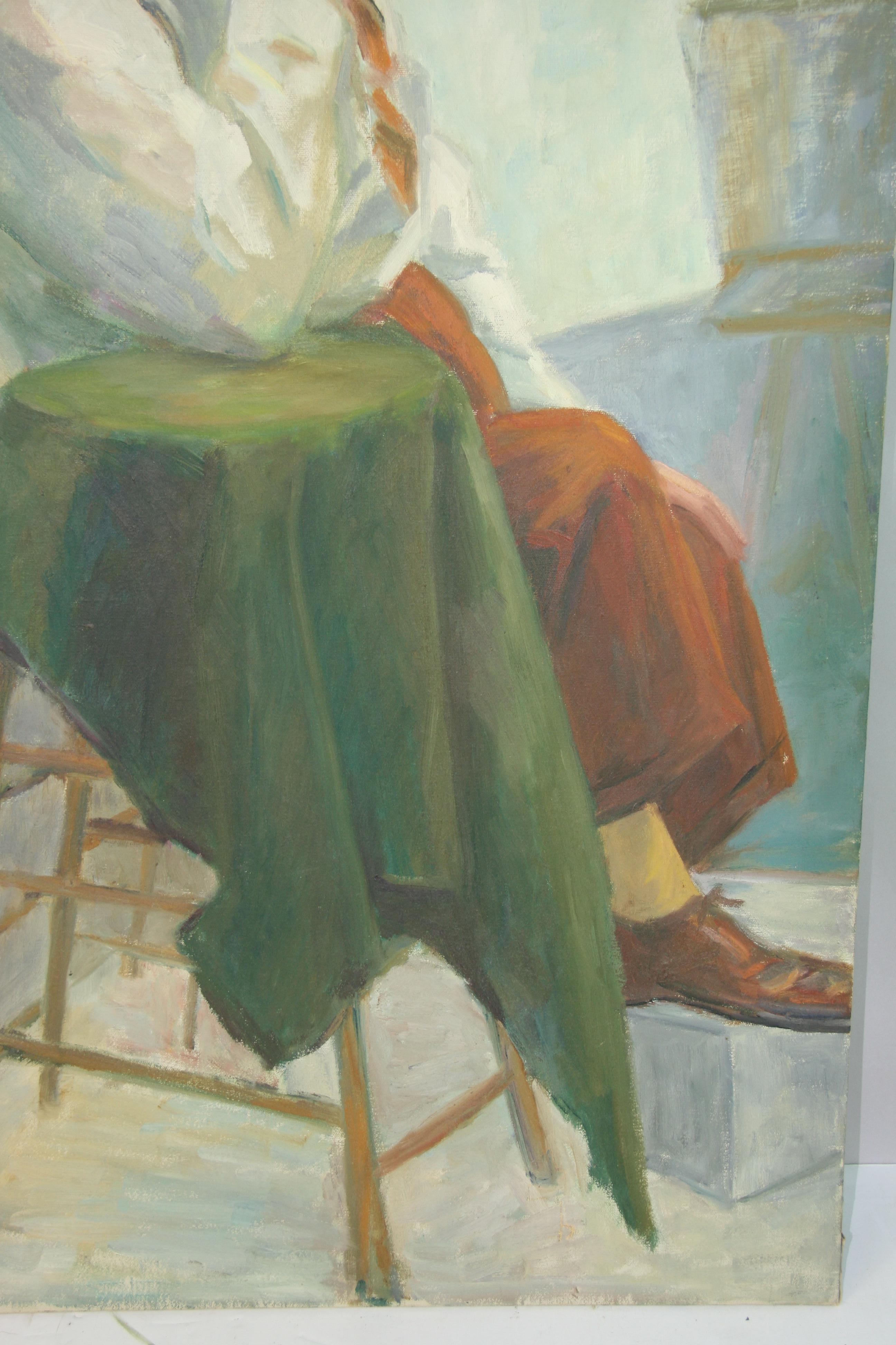 French Artist at his Easel Oversized oil Painting For Sale 3