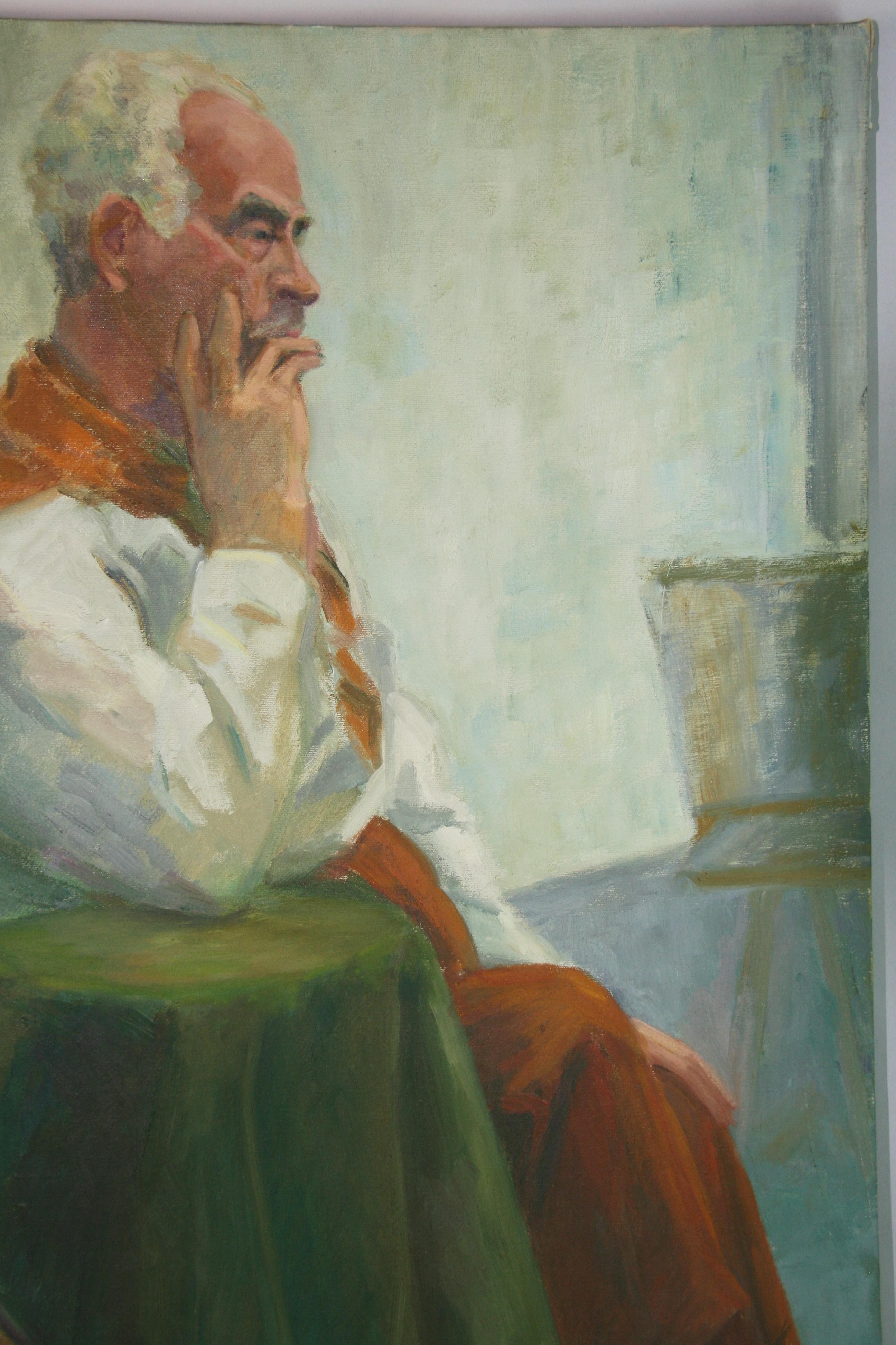 French Artist at his Easel Oversized oil Painting For Sale 4