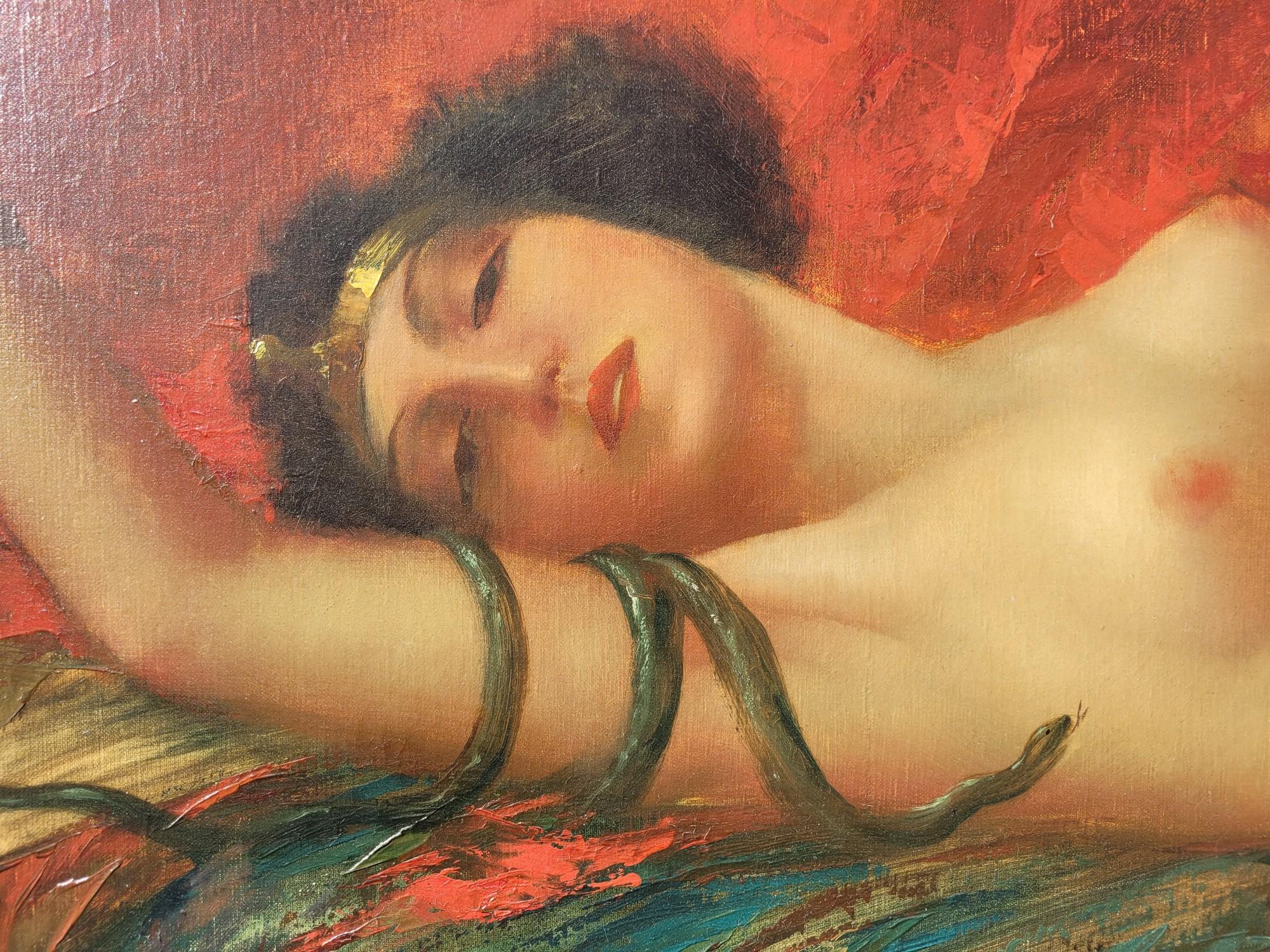 Paint R Frenes?, Cleopatra, Oil On Canvas Signed, 20th Century For Sale