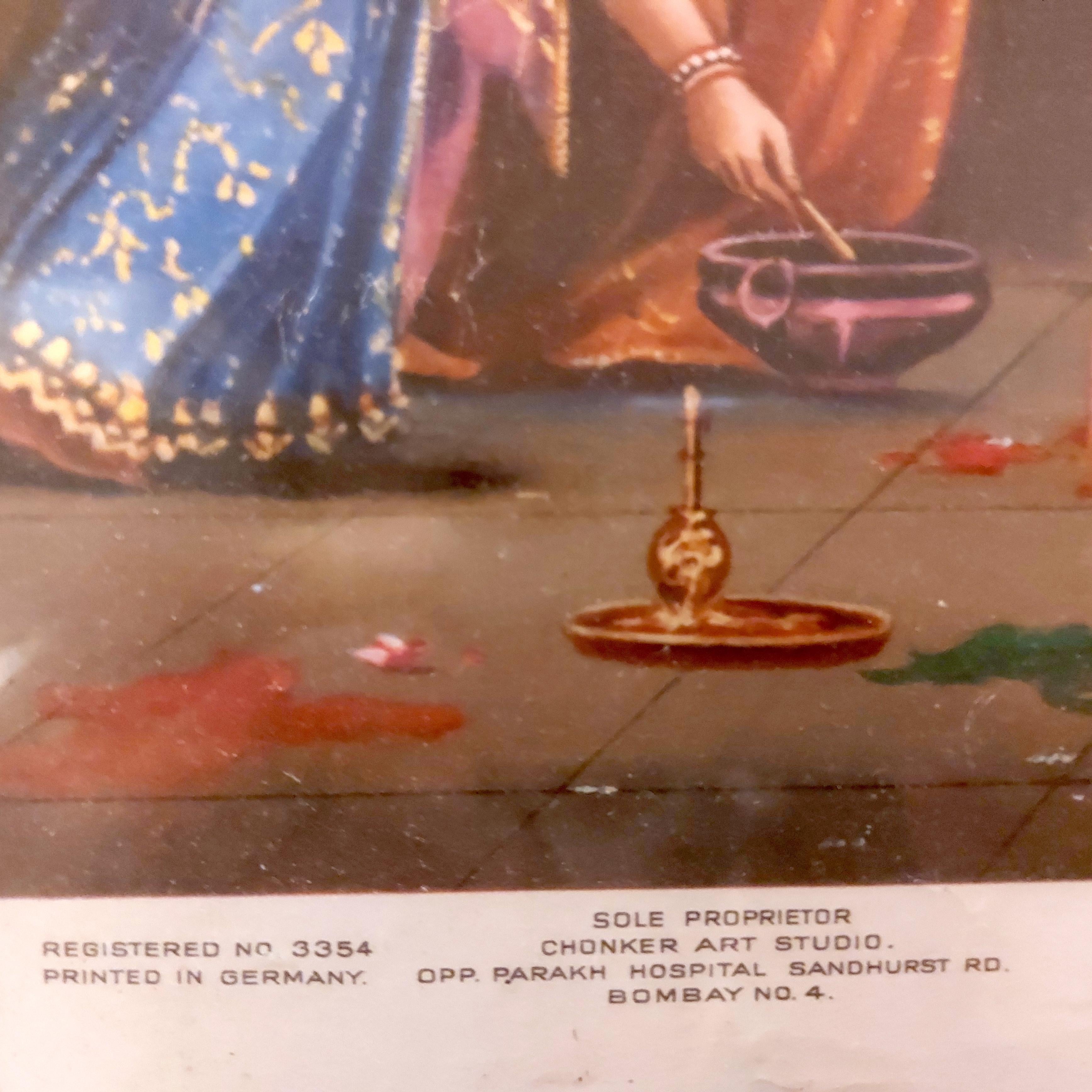 India a Pair of Collectable Prints early 20th C Gods Goddess Epics Ancient For Sale 8