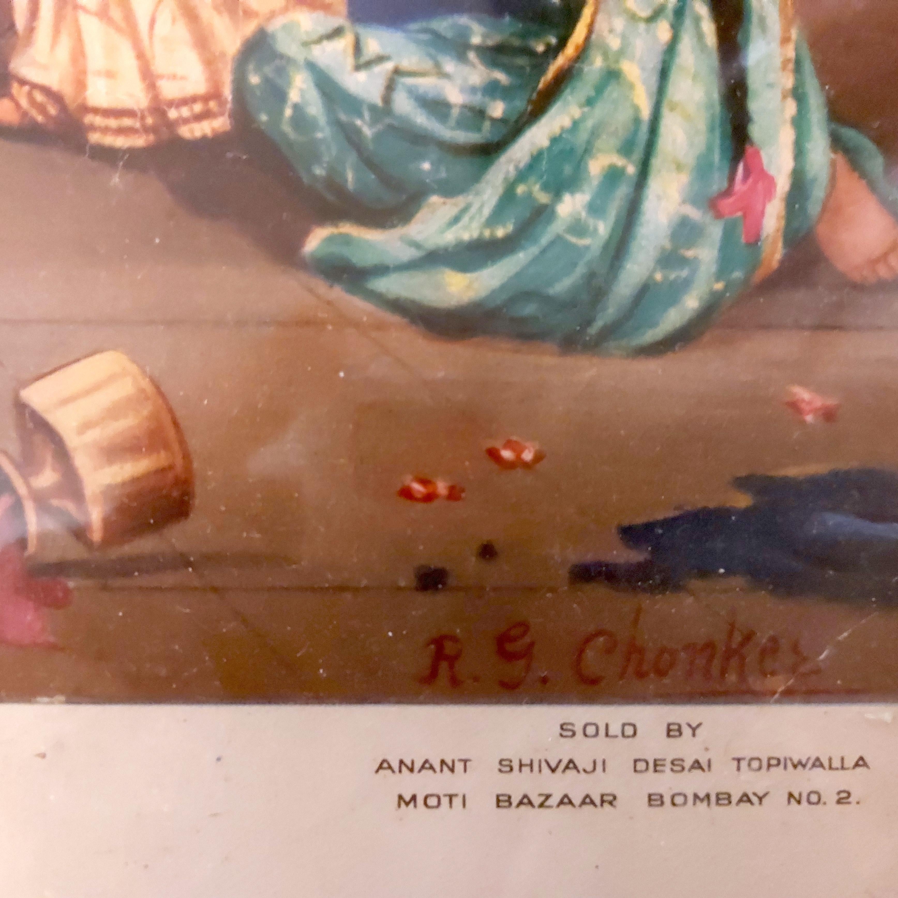 Indien, ein Paar Sammlerdrucke, frühes 20. Jahrhundert, Göttin der Epoche, antik  im Angebot 13