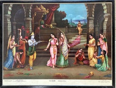 India Oleographs Rare Early 20th Century Chonker Rich Opulent Colours