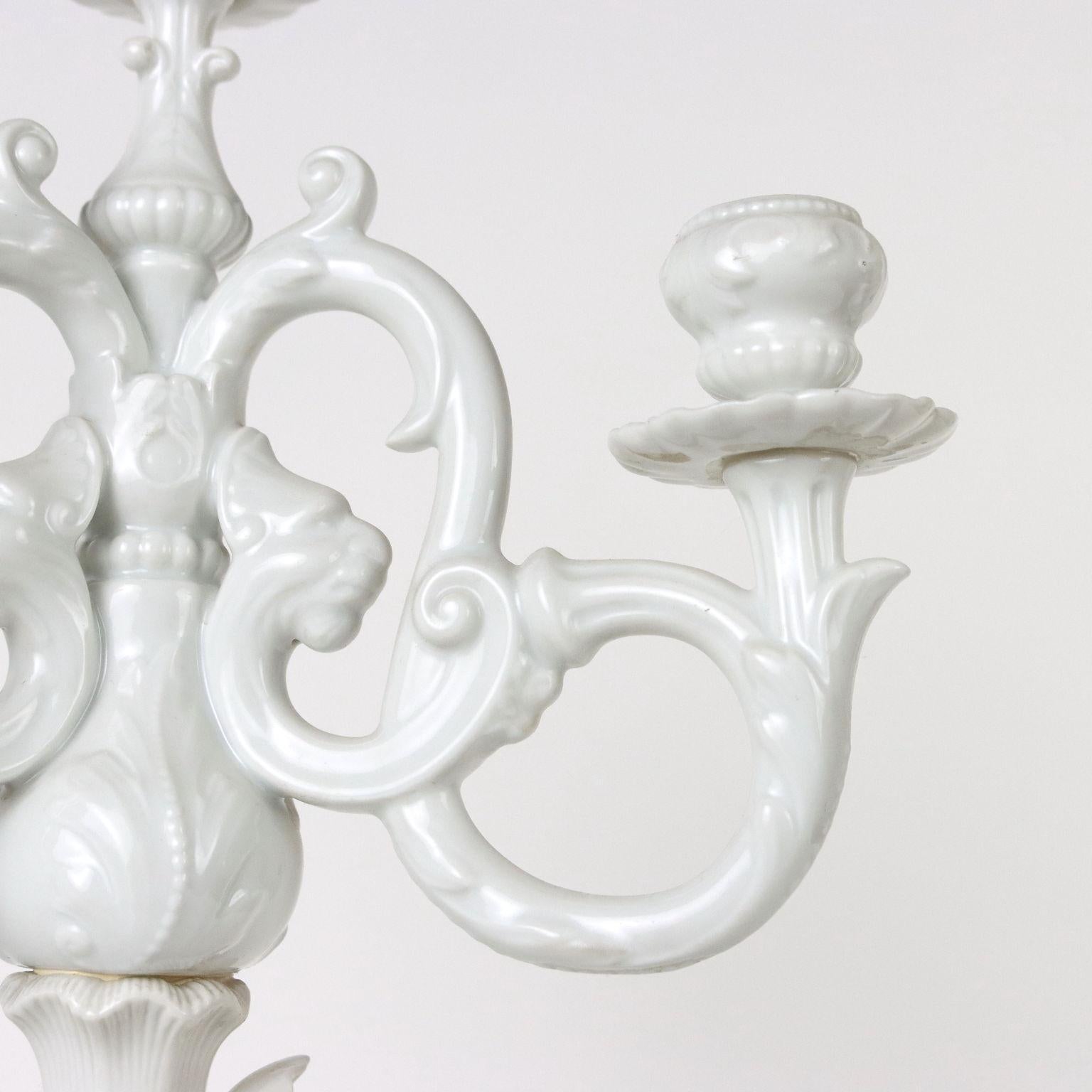 R. Ginori La Primavera Candlestick Porcelain Italy 20th Century In Good Condition In Milano, IT
