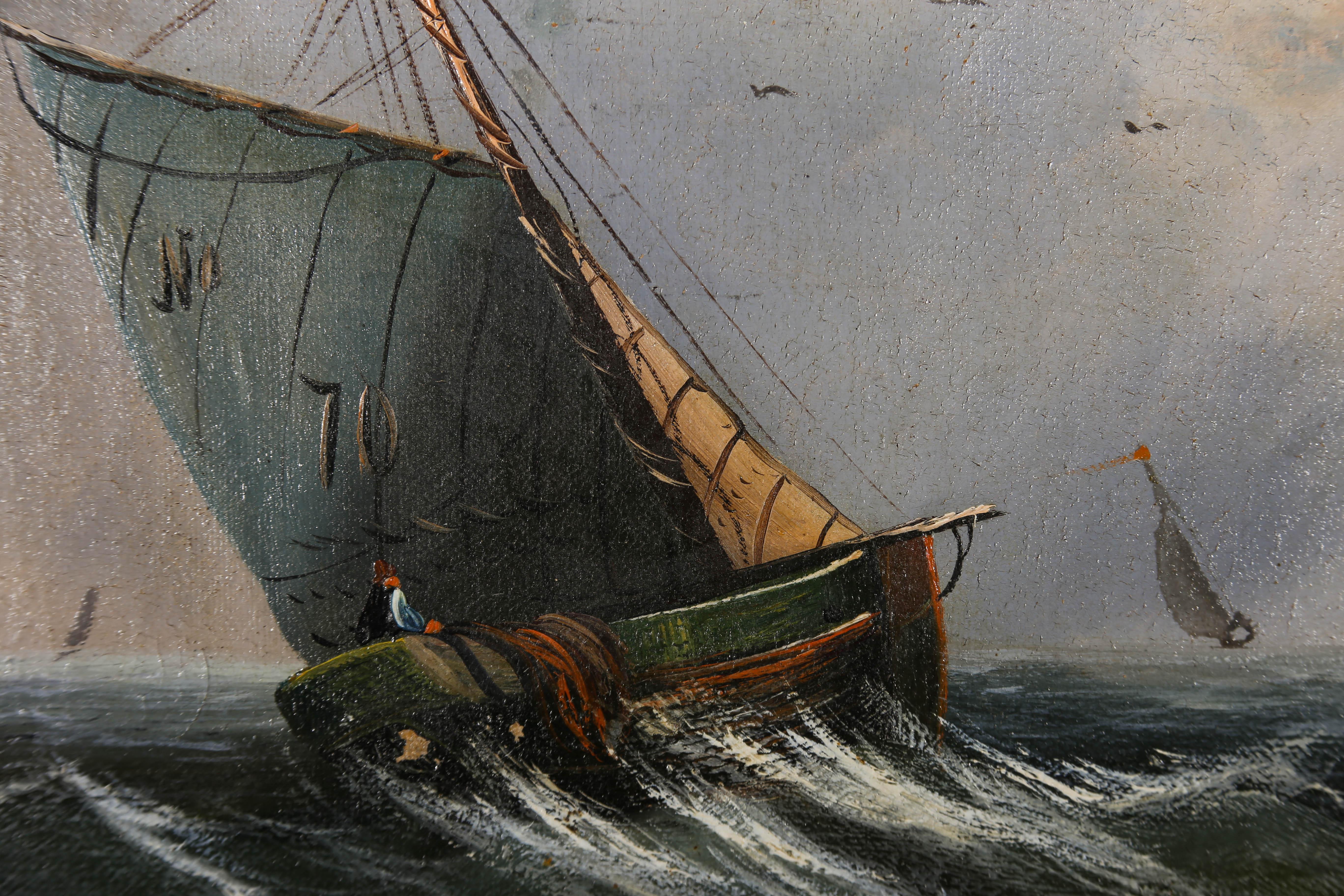 R. Gray - Signed Late 19th Century Oil, Boats at Sea 3