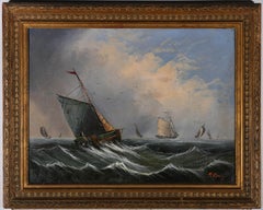 R. Gray - Signed Late 19th Century Oil, Boats at Sea