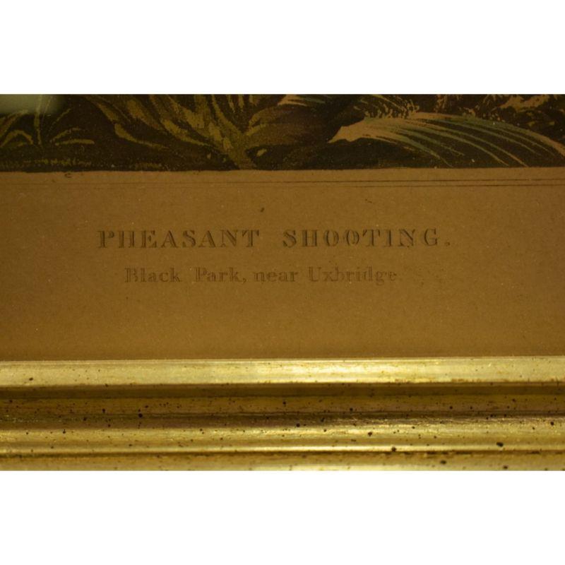 Pheasant Shooting Hand-Engraved Litho Black Park, Near Uxbridge Drawn by R Havel For Sale 1
