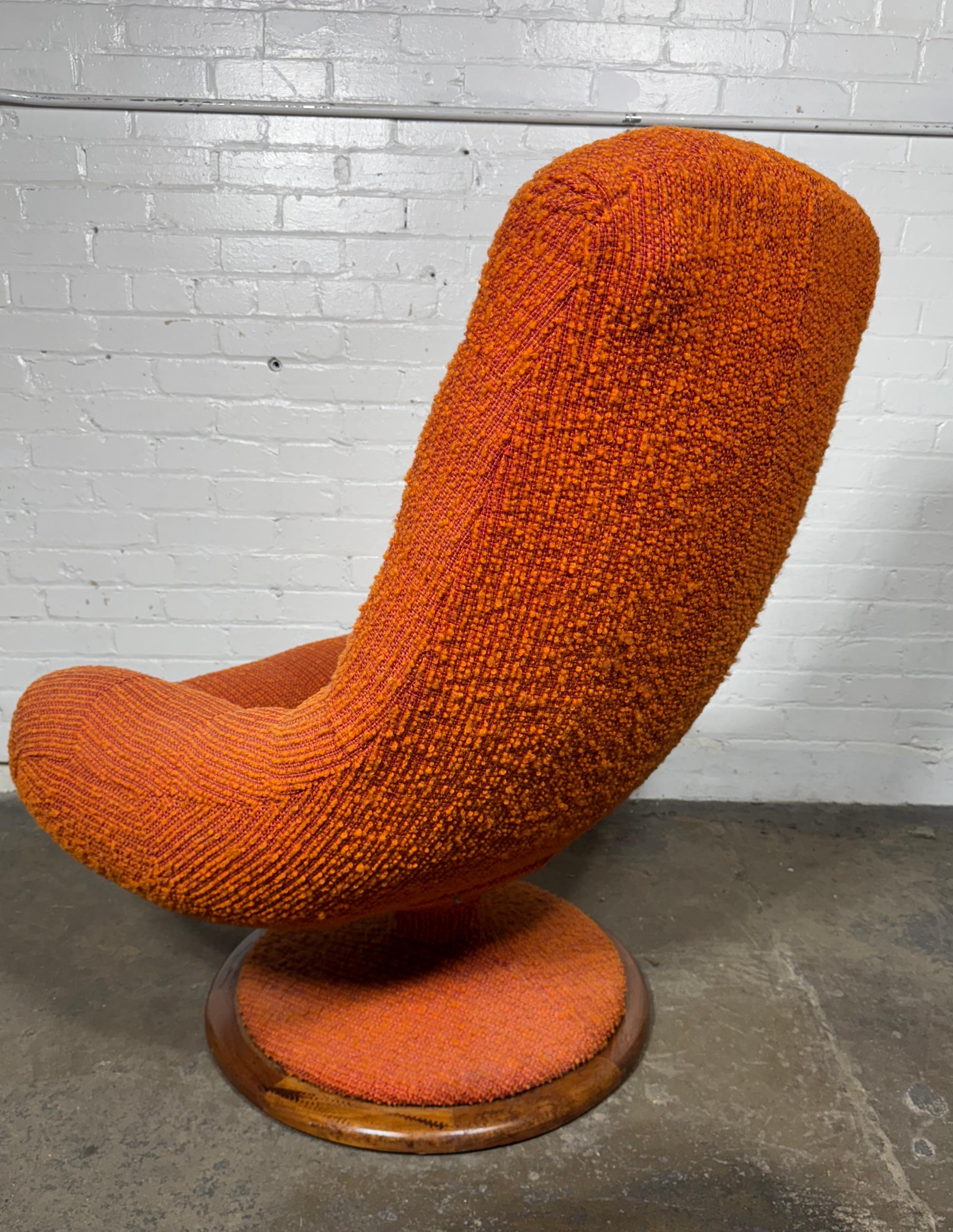 R. Huber Danish Modern / Space Age Teak Swivel 