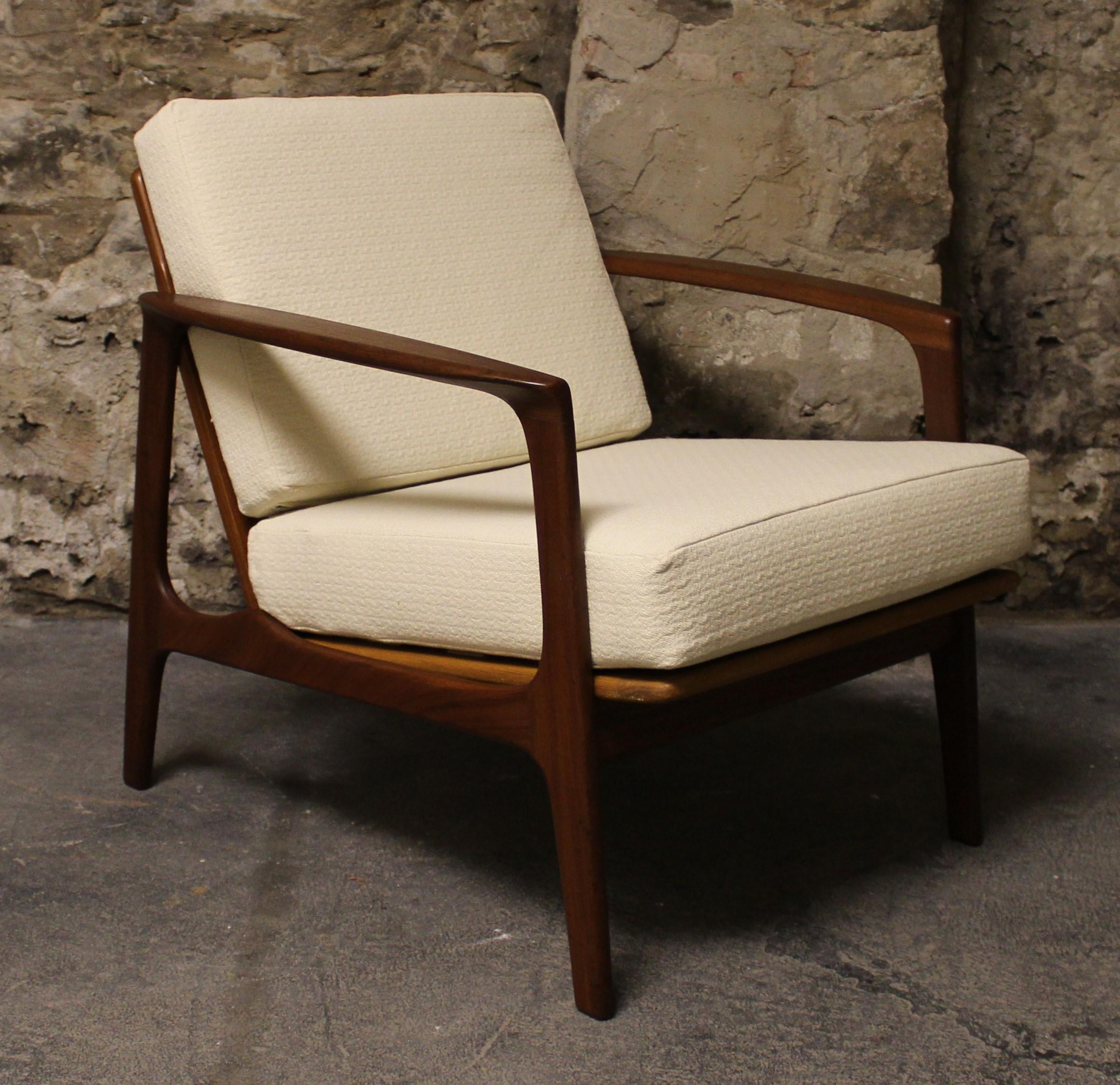 R. Huber Mid-Century Modern Teak Sofa and Chair Set 2