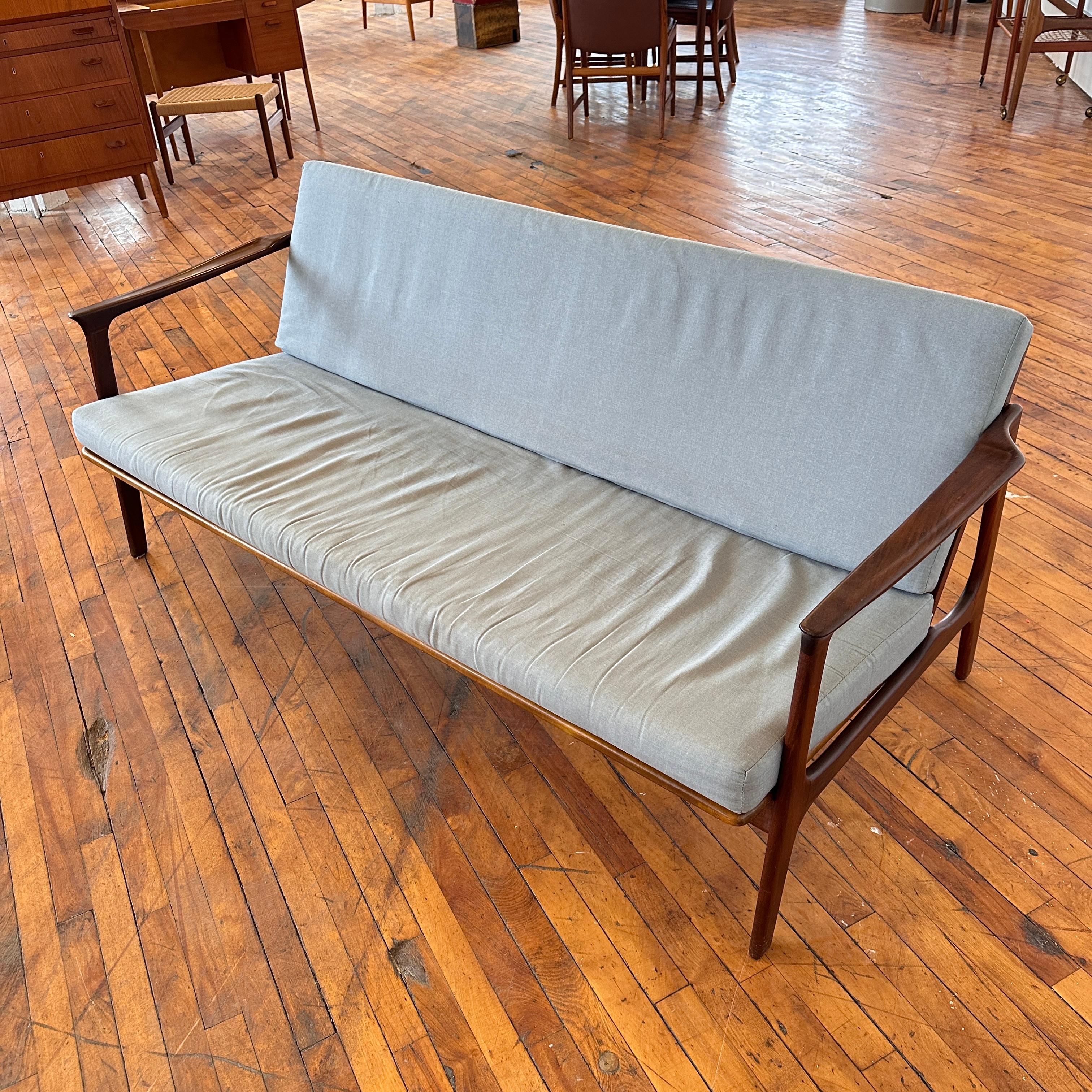Mid-20th Century R Huber Teak 3-Seater Sofa