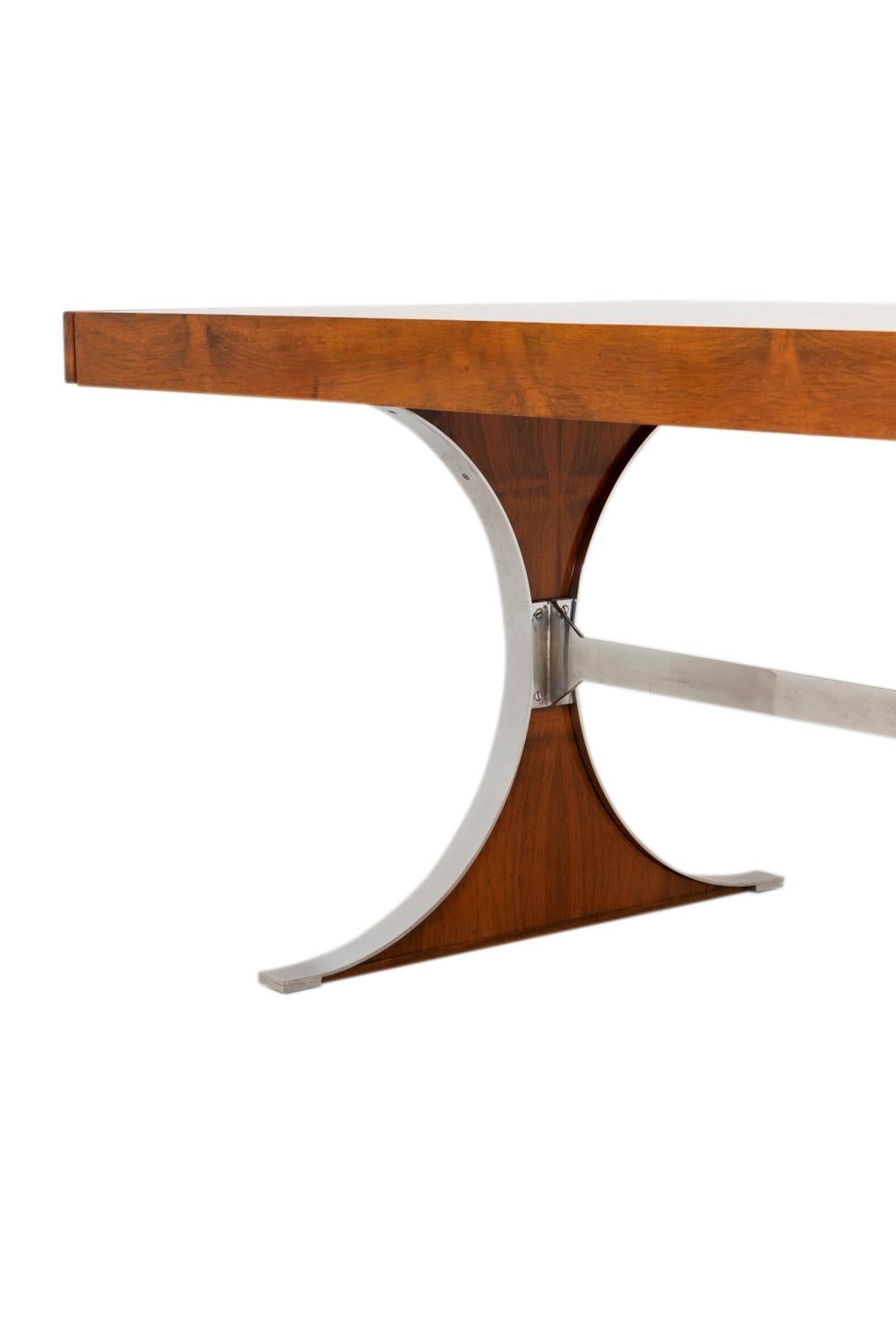 R.-J. Caillette, Sylvie Table, Rosewood and Stainless Steel, Charron Ed., 1961 6