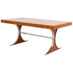 R.-J. Caillette, Sylvie Table, Rosewood and Stainless Steel, Charron Ed., 1961
