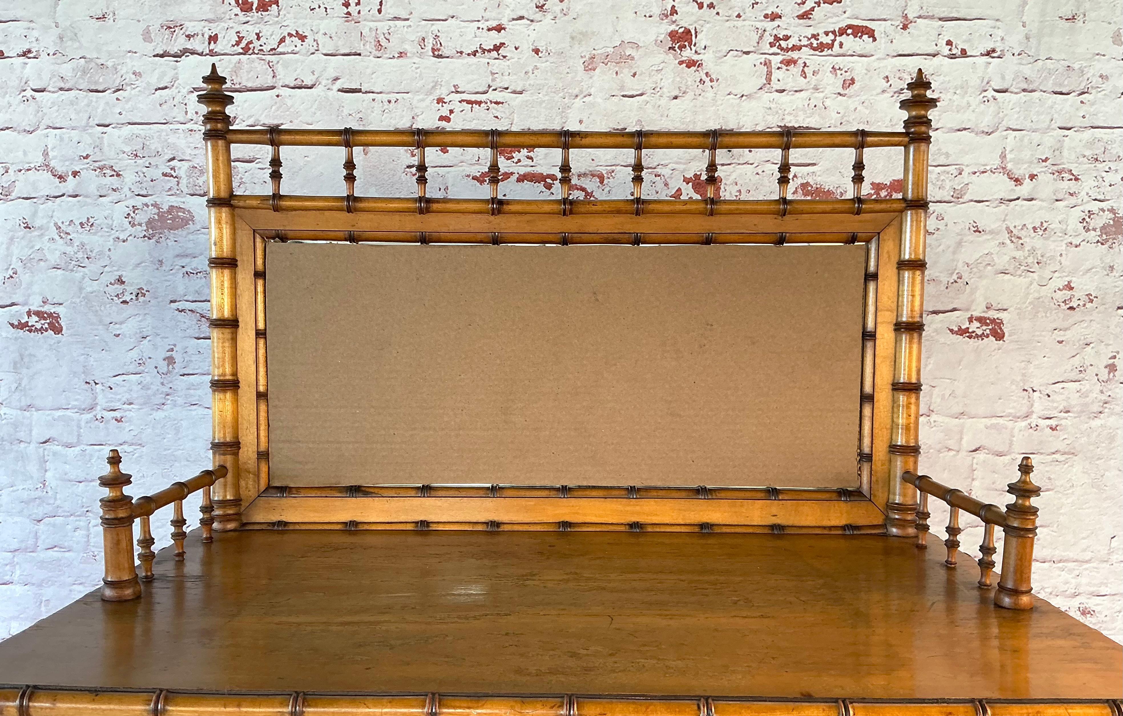 R J Horner Bird's Eye Maple and Faux Bamboo Chiffonier For Sale 1