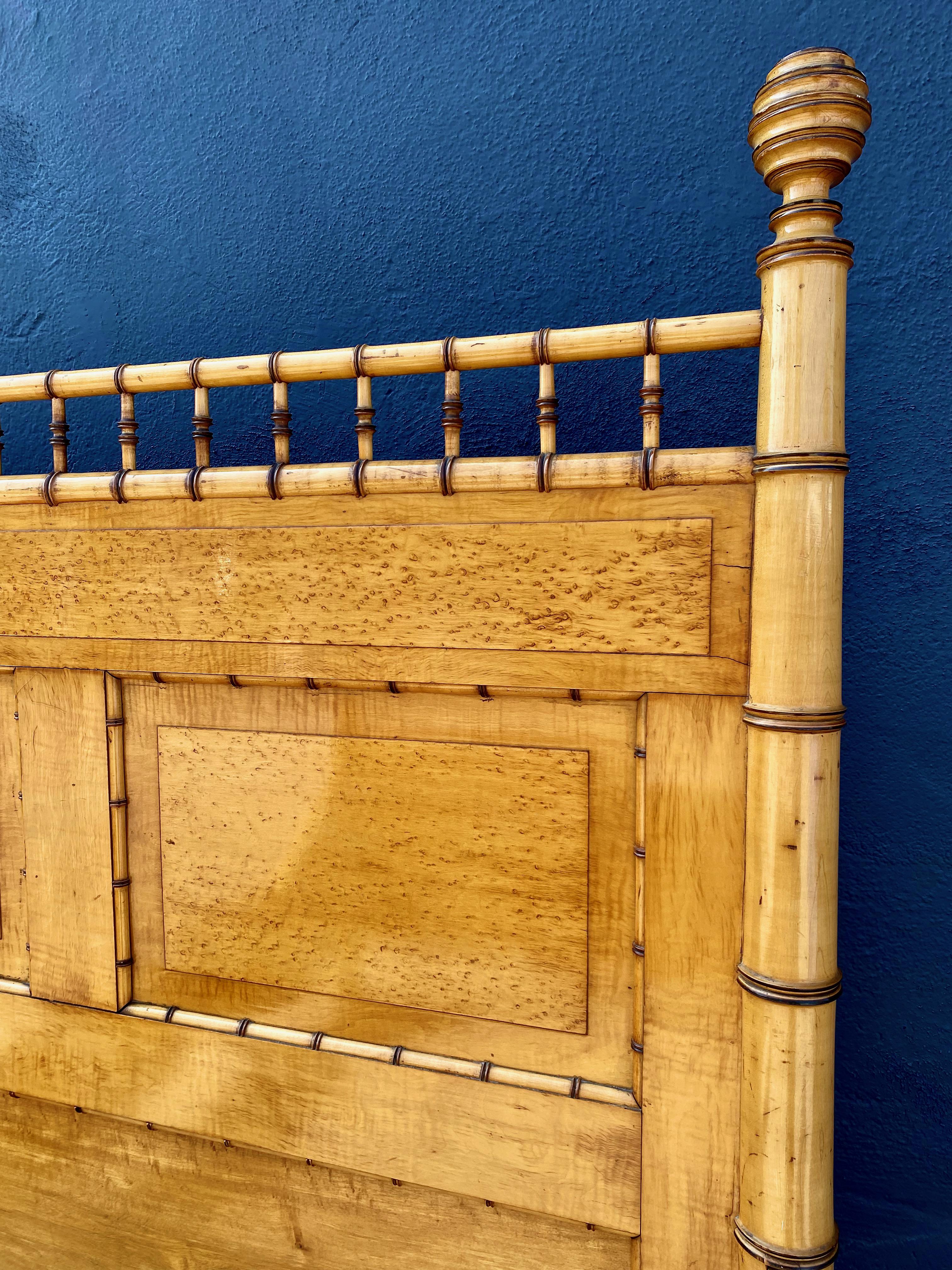 R. J. Horner Faux Bamboo Bed In Good Condition For Sale In Pasadena, CA