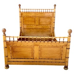 Antique R. J. Horner Faux Bamboo Bed