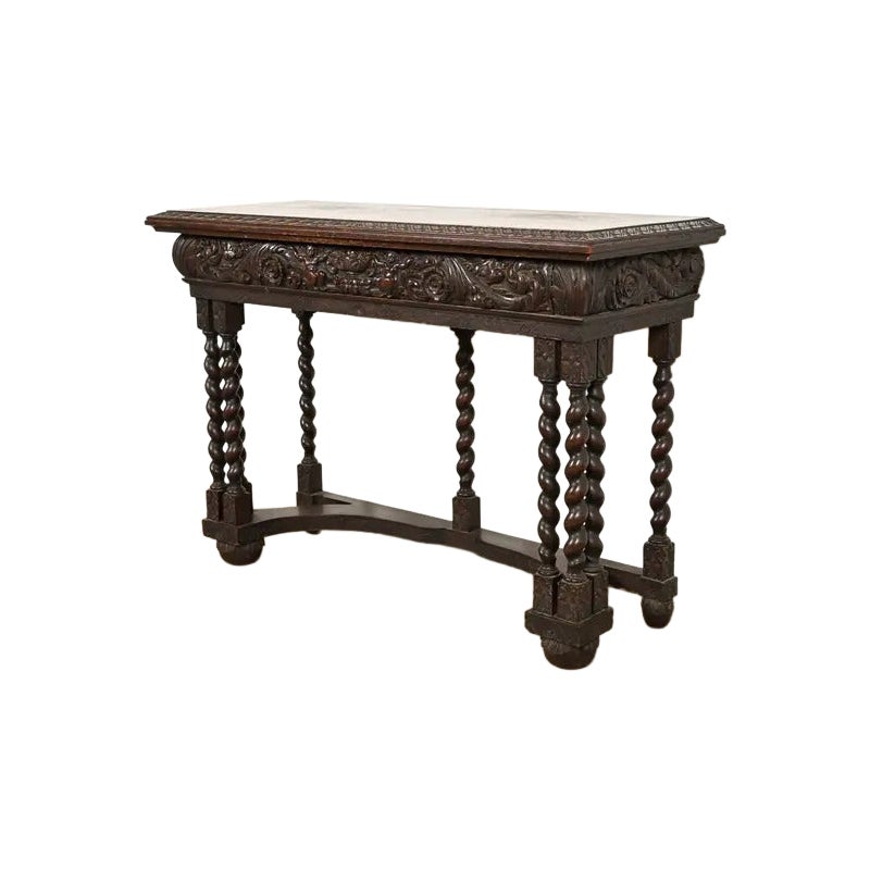 R. J. Horner Renaissance Revival Carved Oak Console Table, Circa 1890s