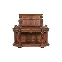 R. J. Horner Renaissance Revival Oak Sideboard or Bar Cabinet, Circa 1880s
